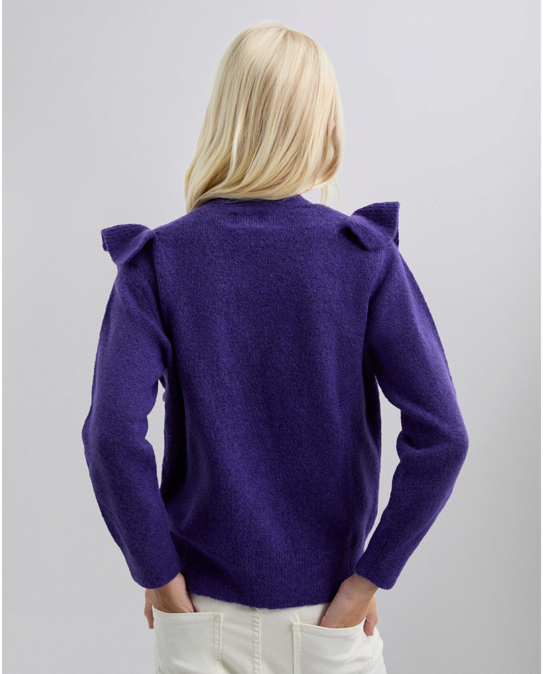 Camisola Infantil de Manga Comprida com Detalhe de Folhos Frontais Scalpers Roxo-2