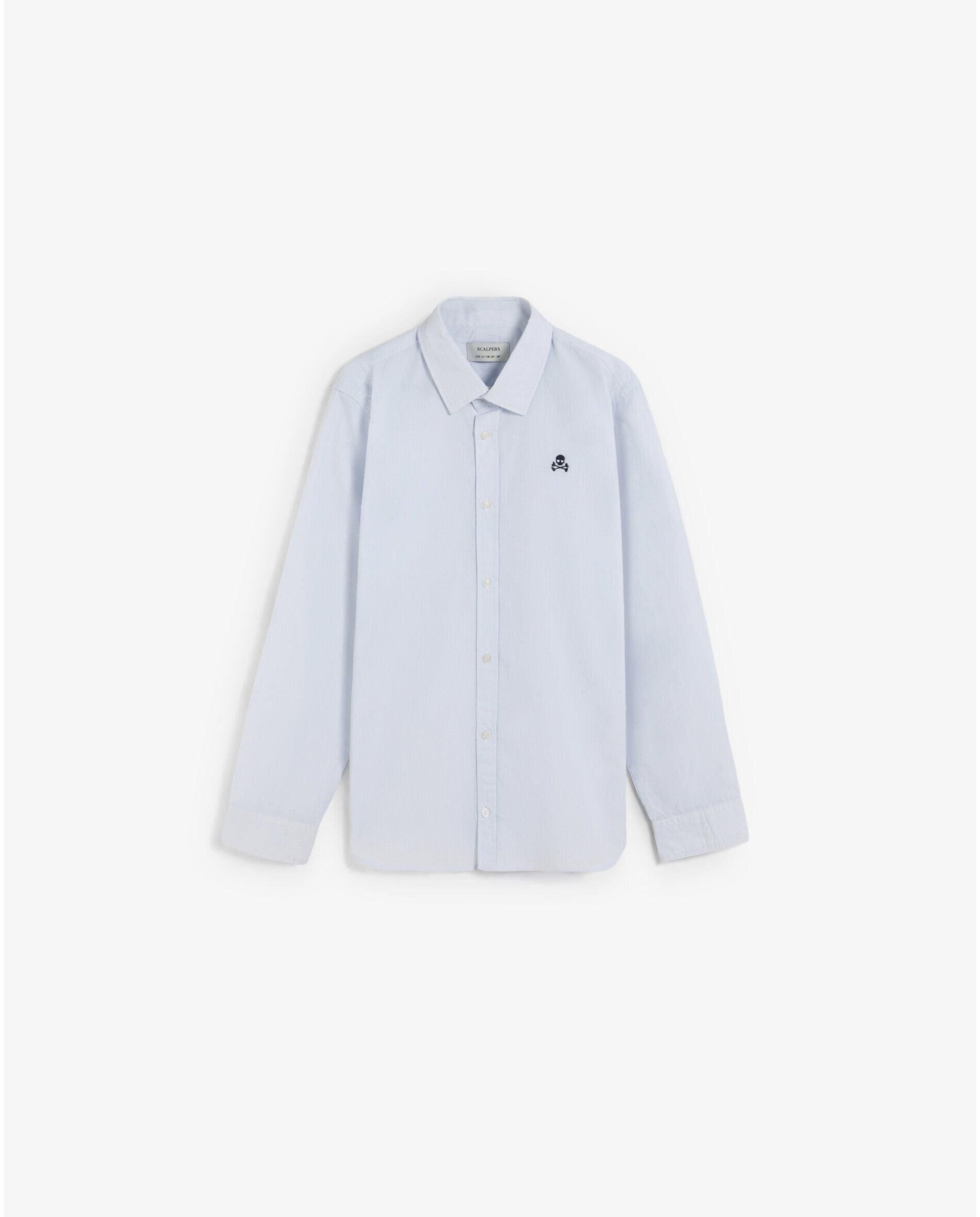 Camisa Infantil de Manga Comprida com Gola Clássica Scalpers Azul-claro-1