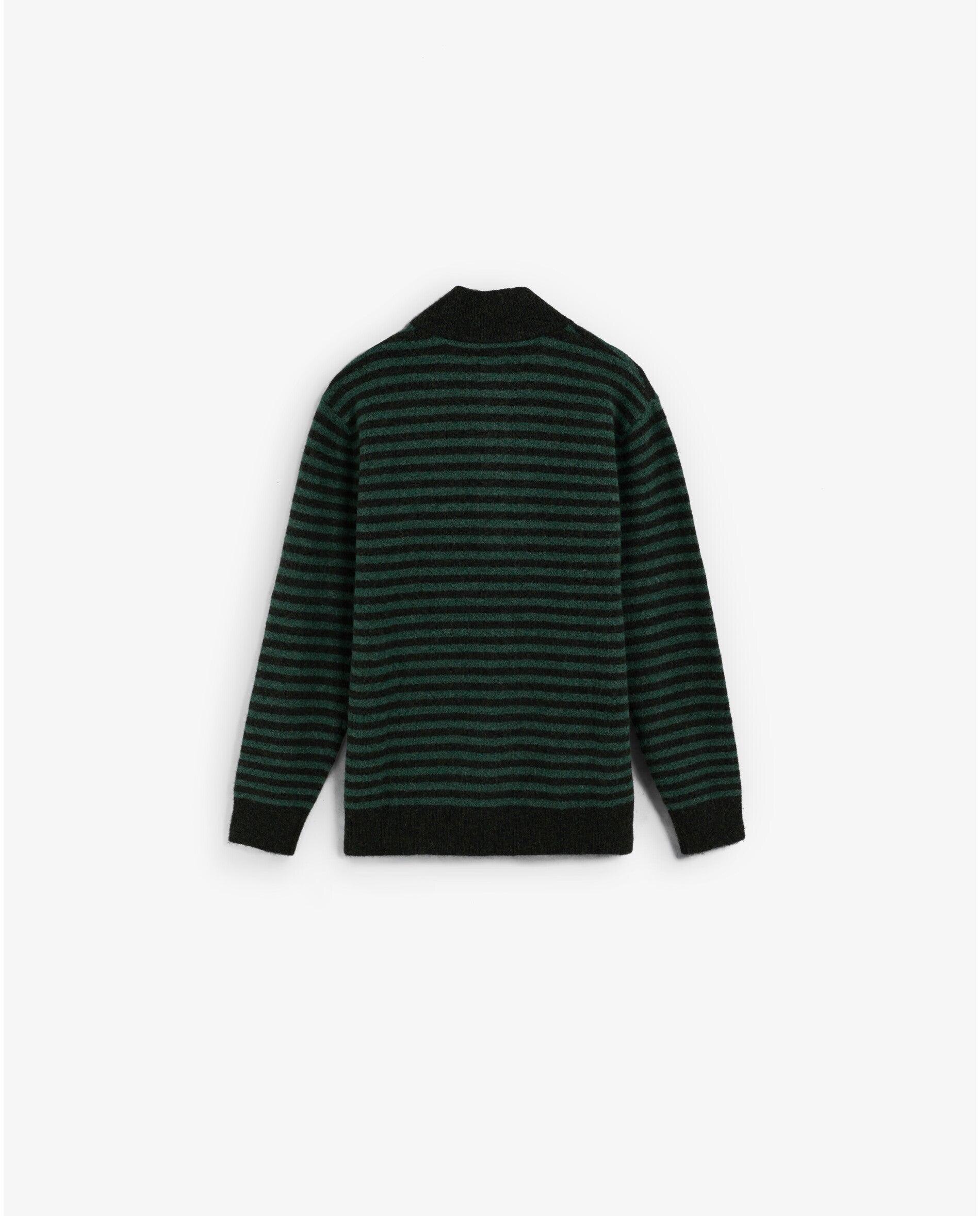 Camisola Infantil às Riscas com Botões Scalpers Verde-escuro-5