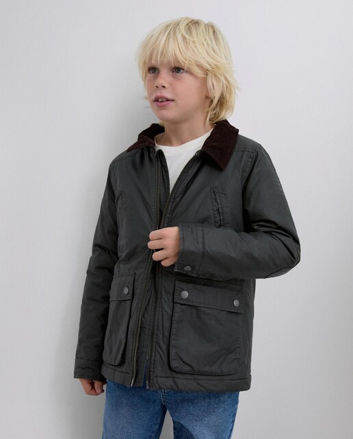 Imagem 0 de Sobretudo de Algodão com Gola com Capuz e Dois Bolsos Frontais