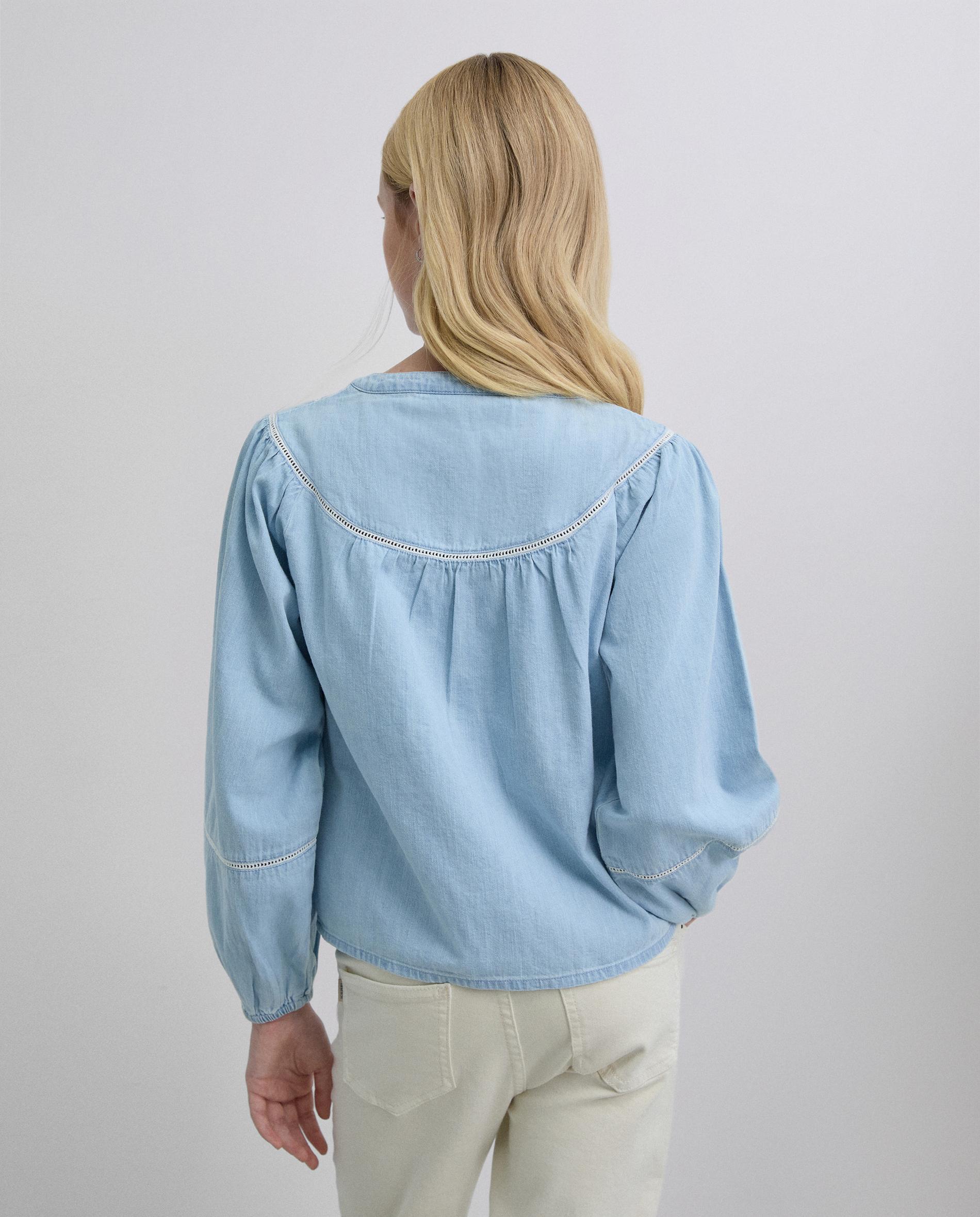 Blusa Denim Infantil com Detalhes Perfurados Scalpers Céu-2