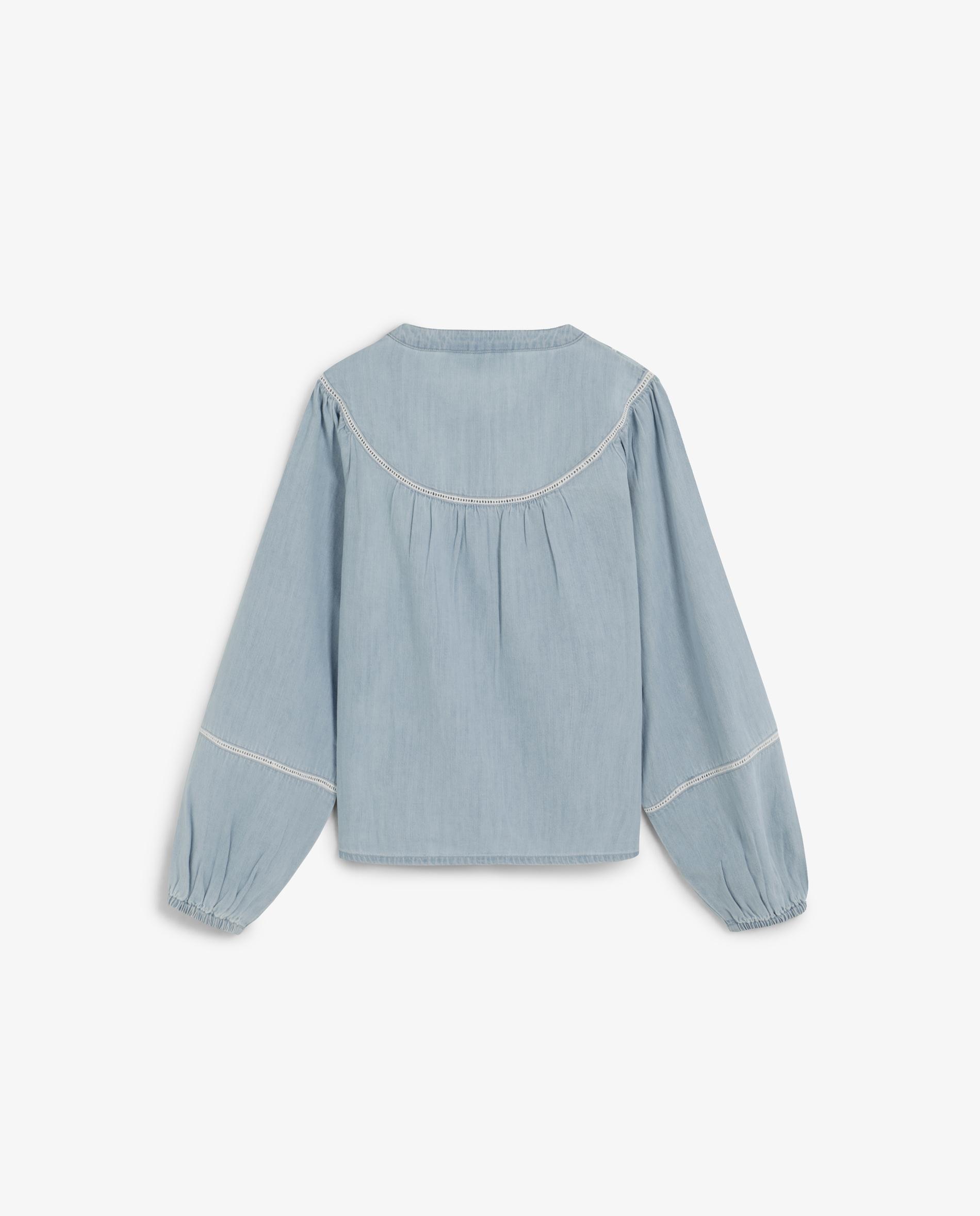 Blusa Denim Infantil com Detalhes Perfurados Scalpers Céu-7