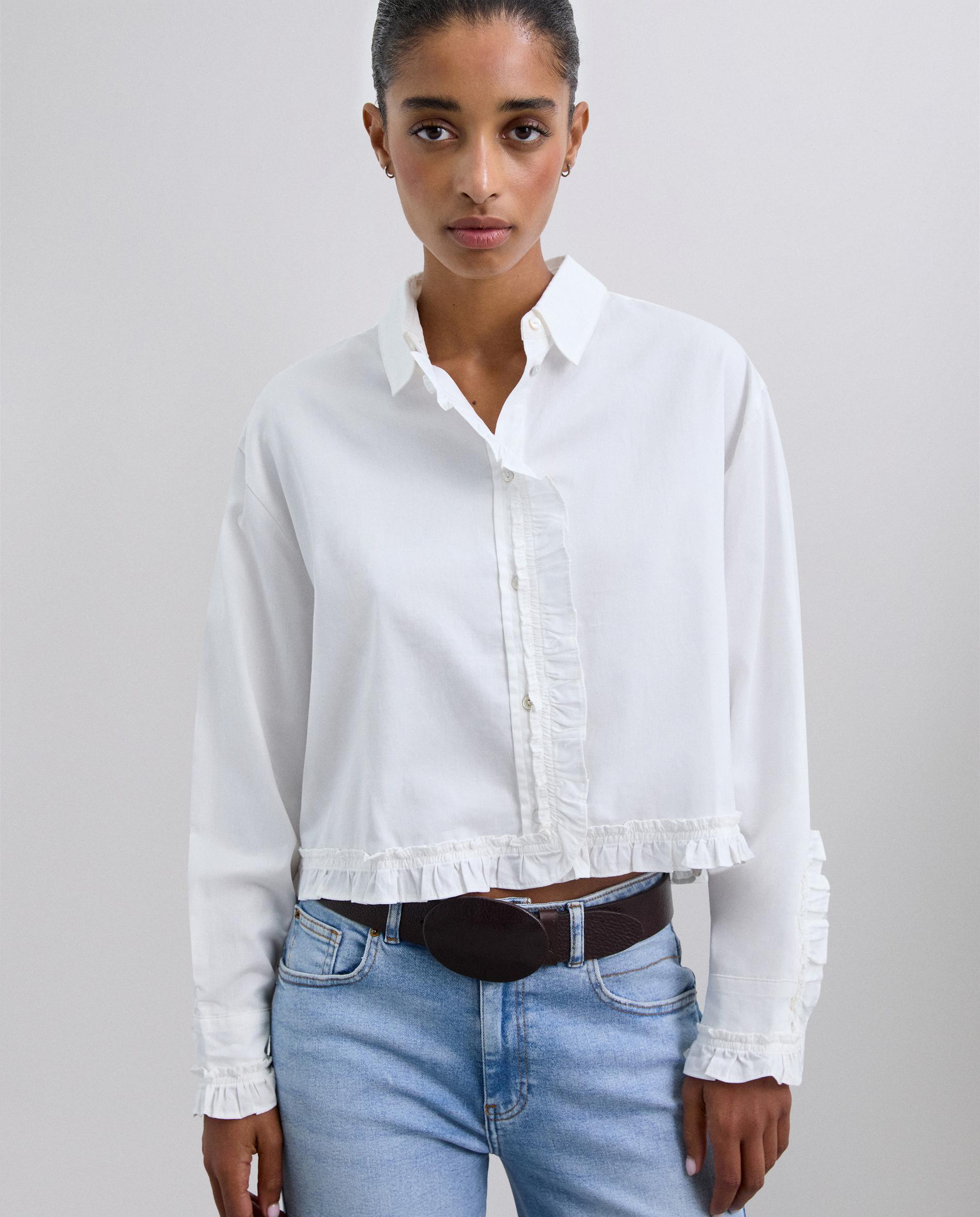 Camisa Básica de Algodão Regular Fit Branco-1