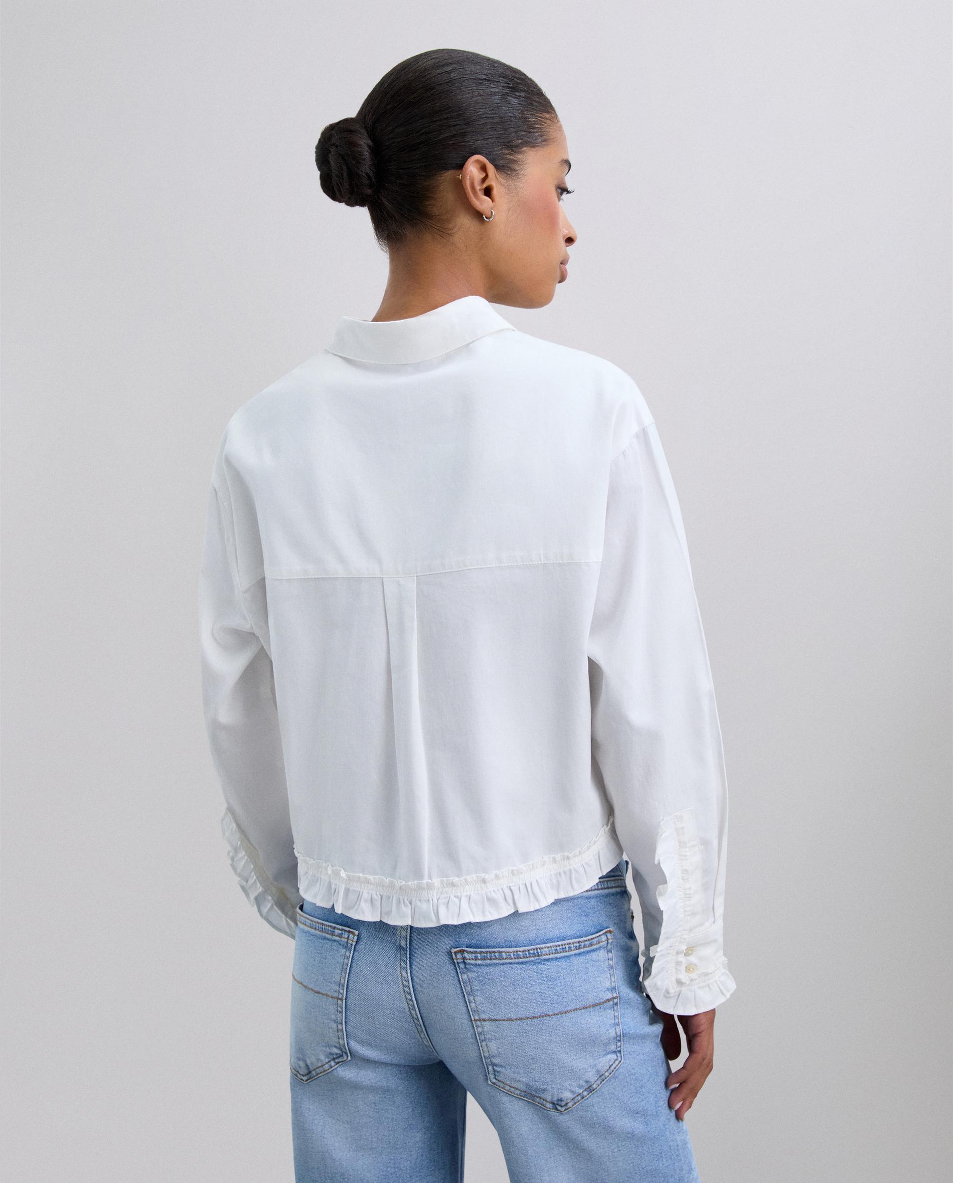 Camisa Básica de Algodão Regular Fit Branco-3