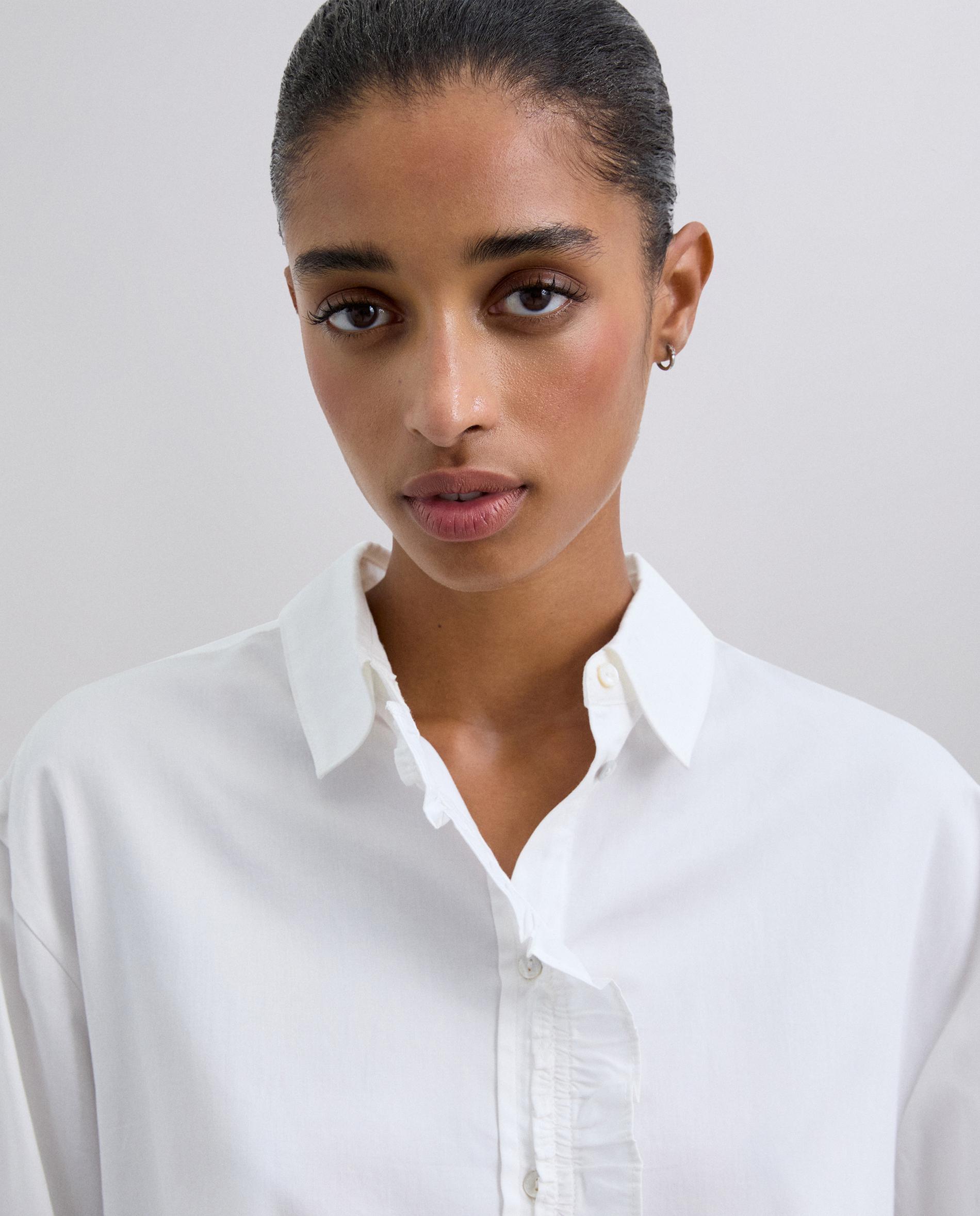 Camisa Básica de Algodão Regular Fit Branco-4