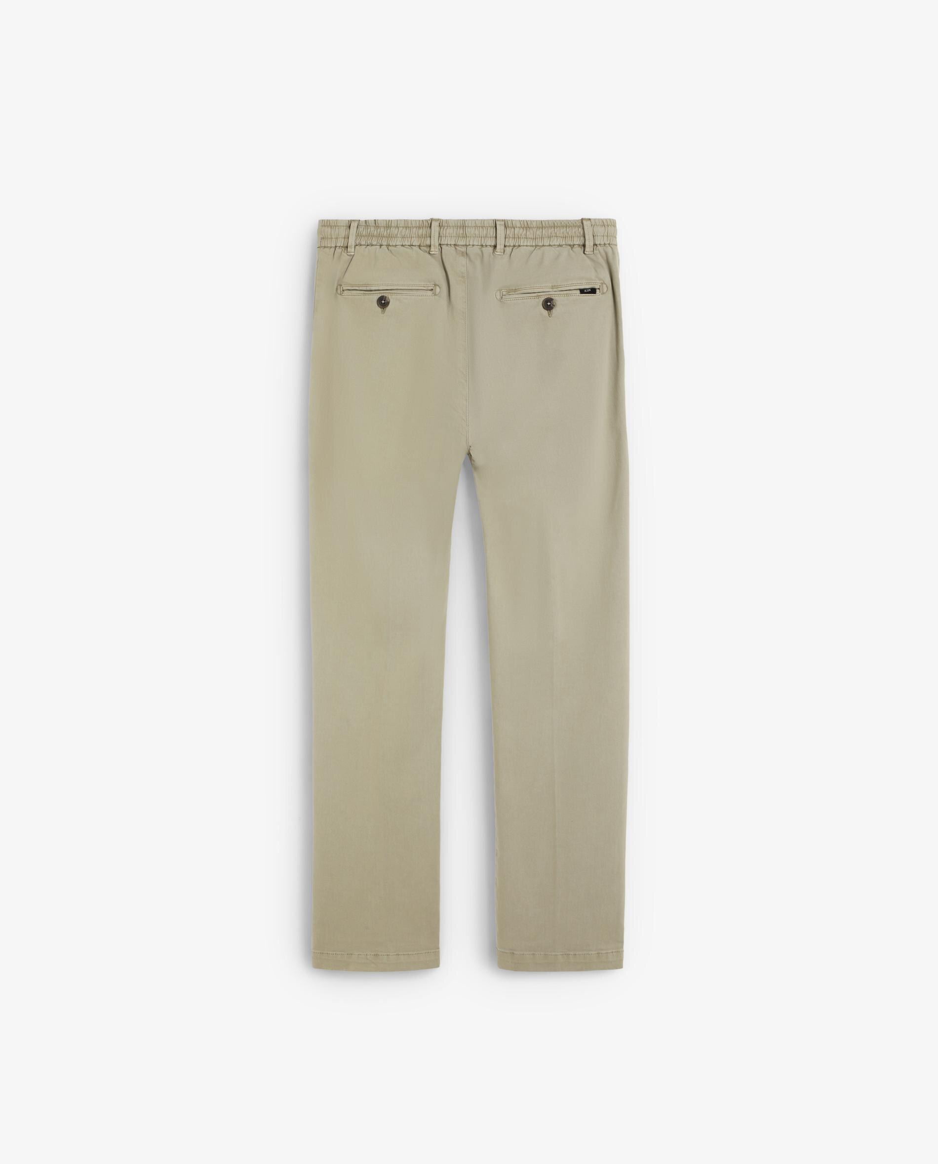 Calças Chino de Corte Regular em Algodão Bege-6