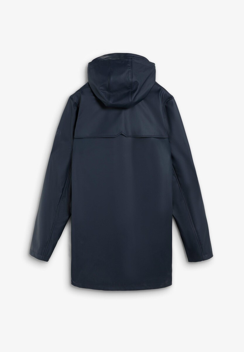 Impermeável com Capuz Ajustável e Fecho Zip Azul-4