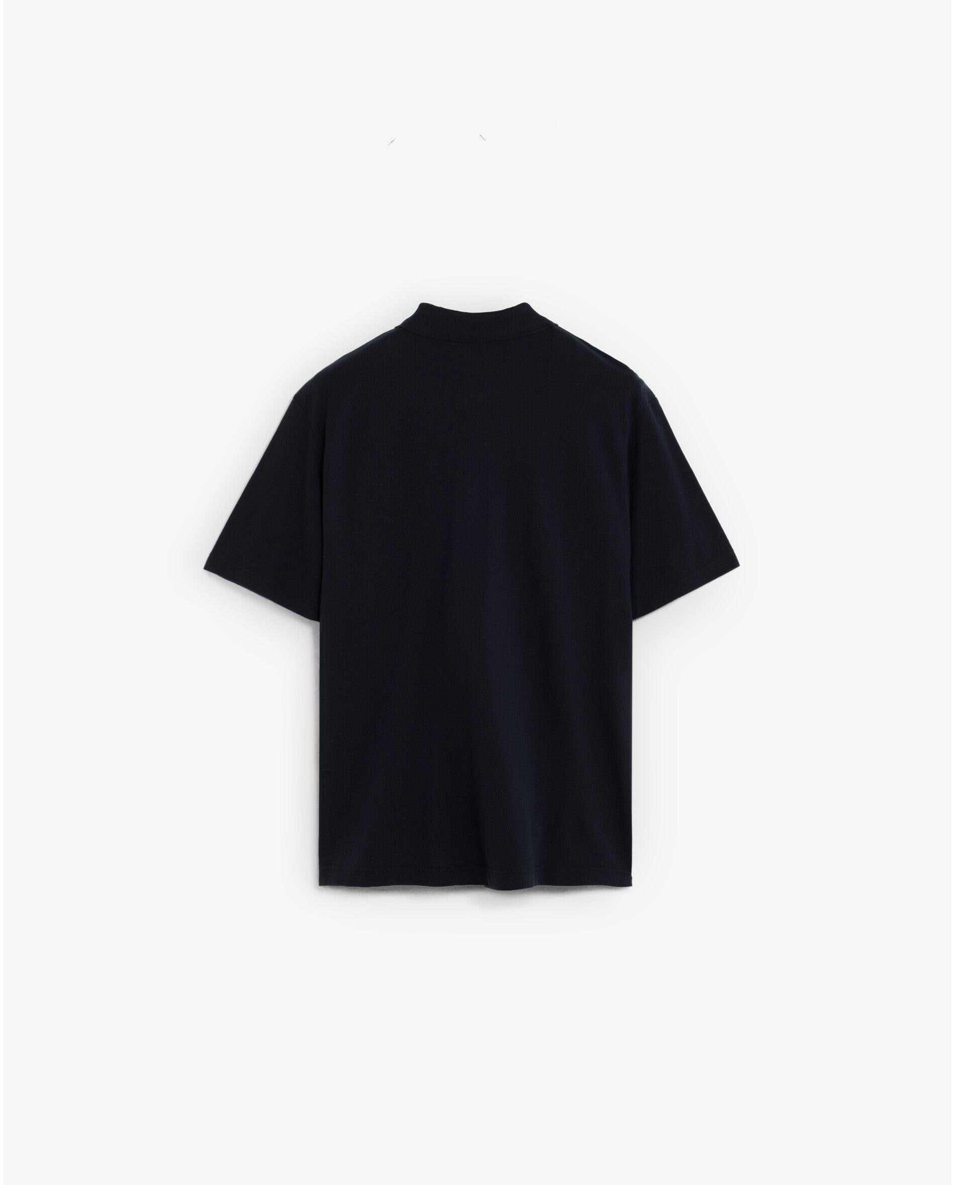 Polo Liso de Manga Curta Azul-marinho-2