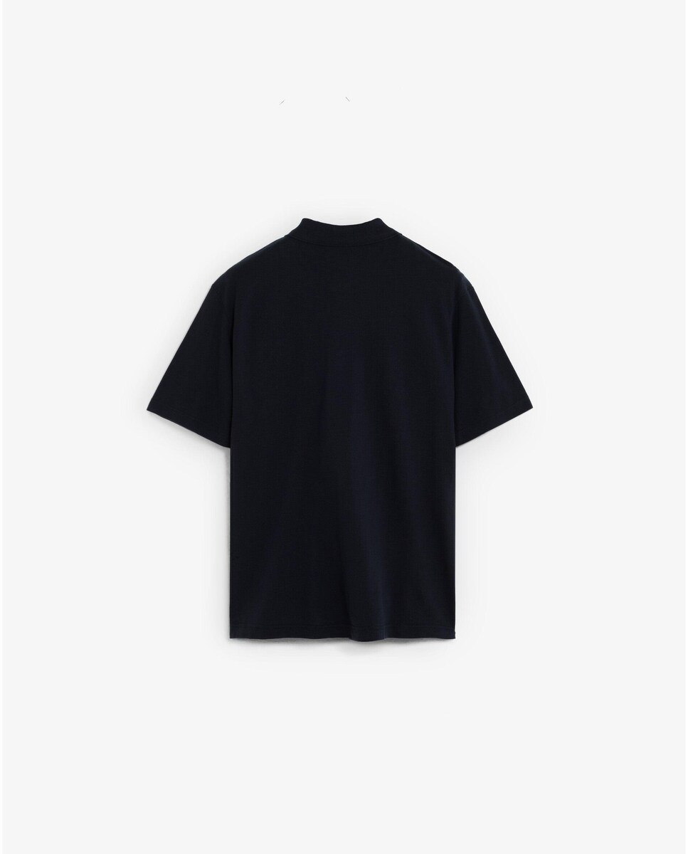 Polo Liso de Manga Curta Azul-marinho-2