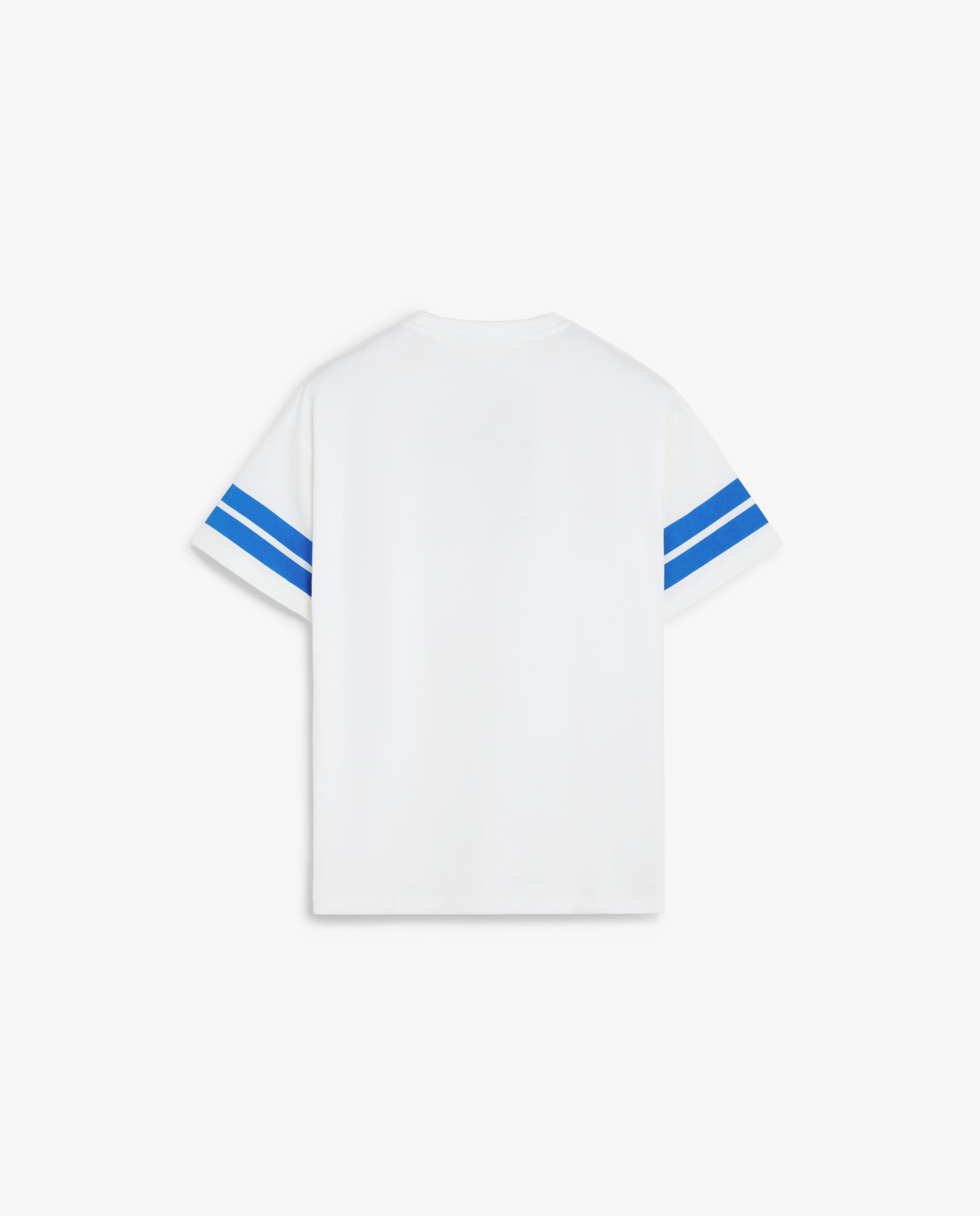 T-shirt de Manga Curta com Bandas em Contraste Azul-6
