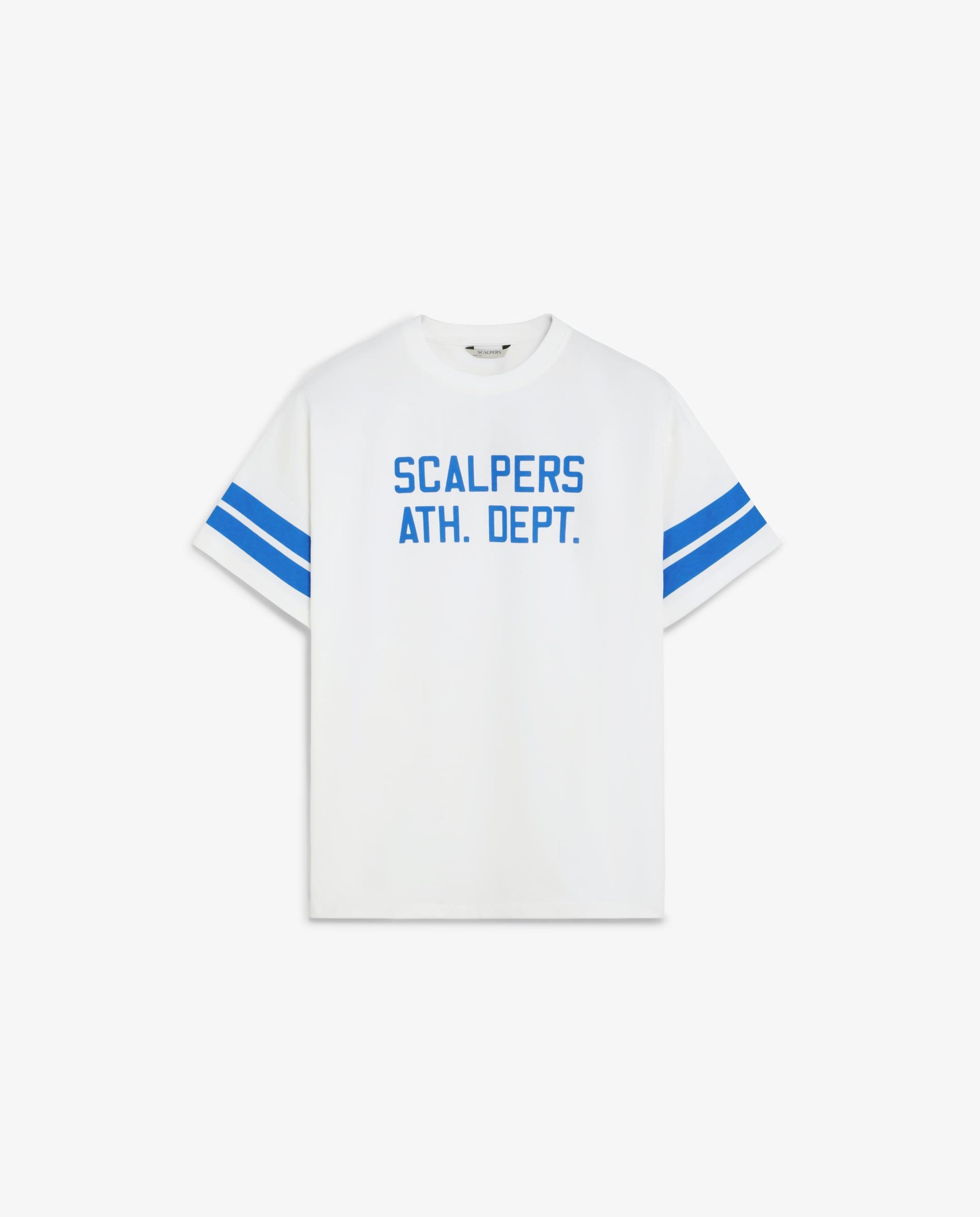 T-shirt de Manga Curta com Bandas em Contraste Azul-5