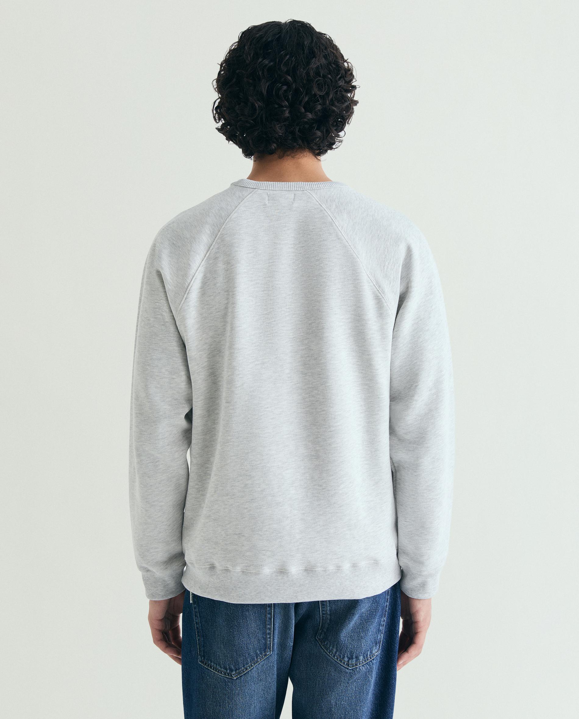 Sweatshirt com Gola Redonda e Logo Frontal Cinzento-claro-2