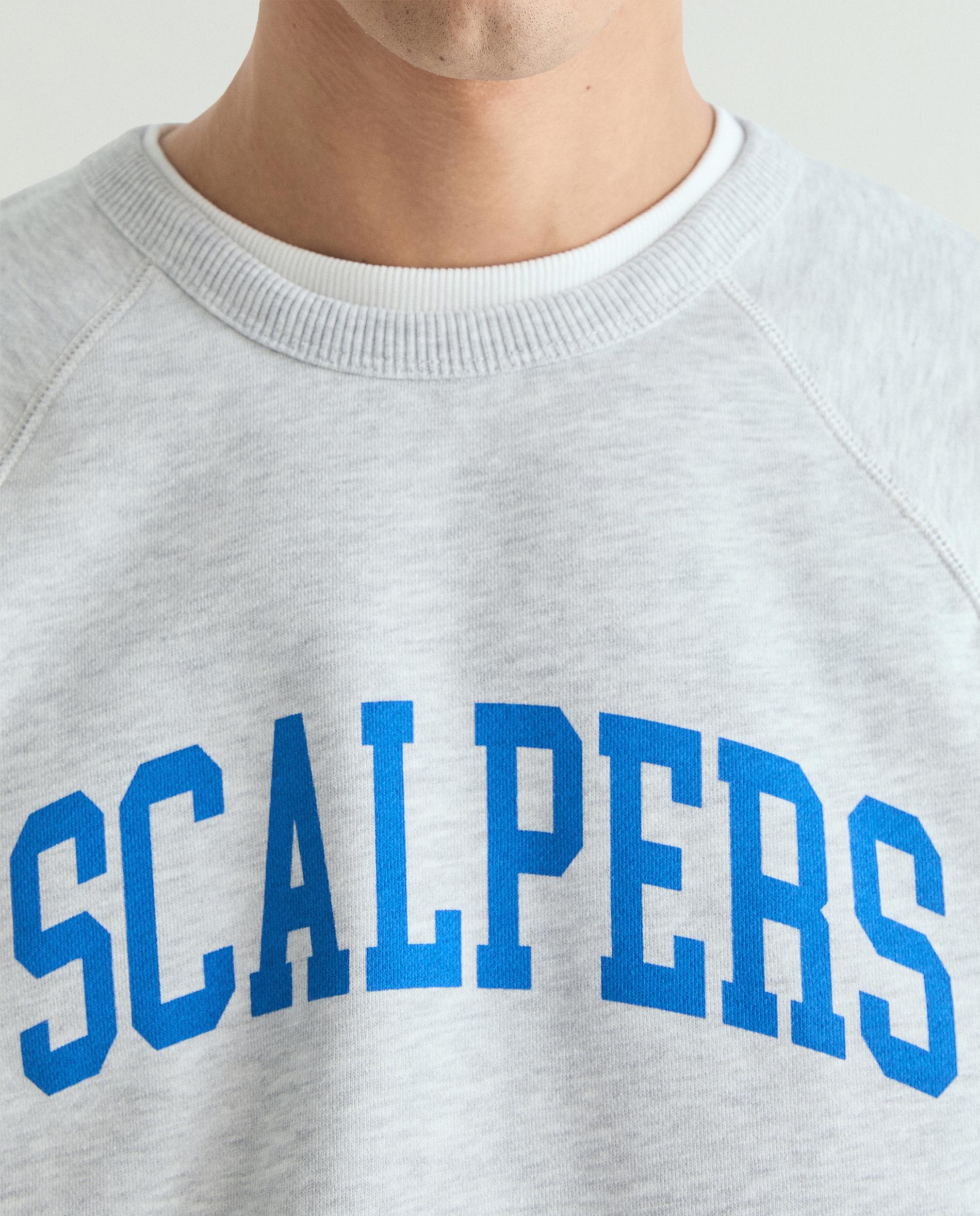 Sweatshirt com Gola Redonda e Logo Frontal Cinzento-claro-5