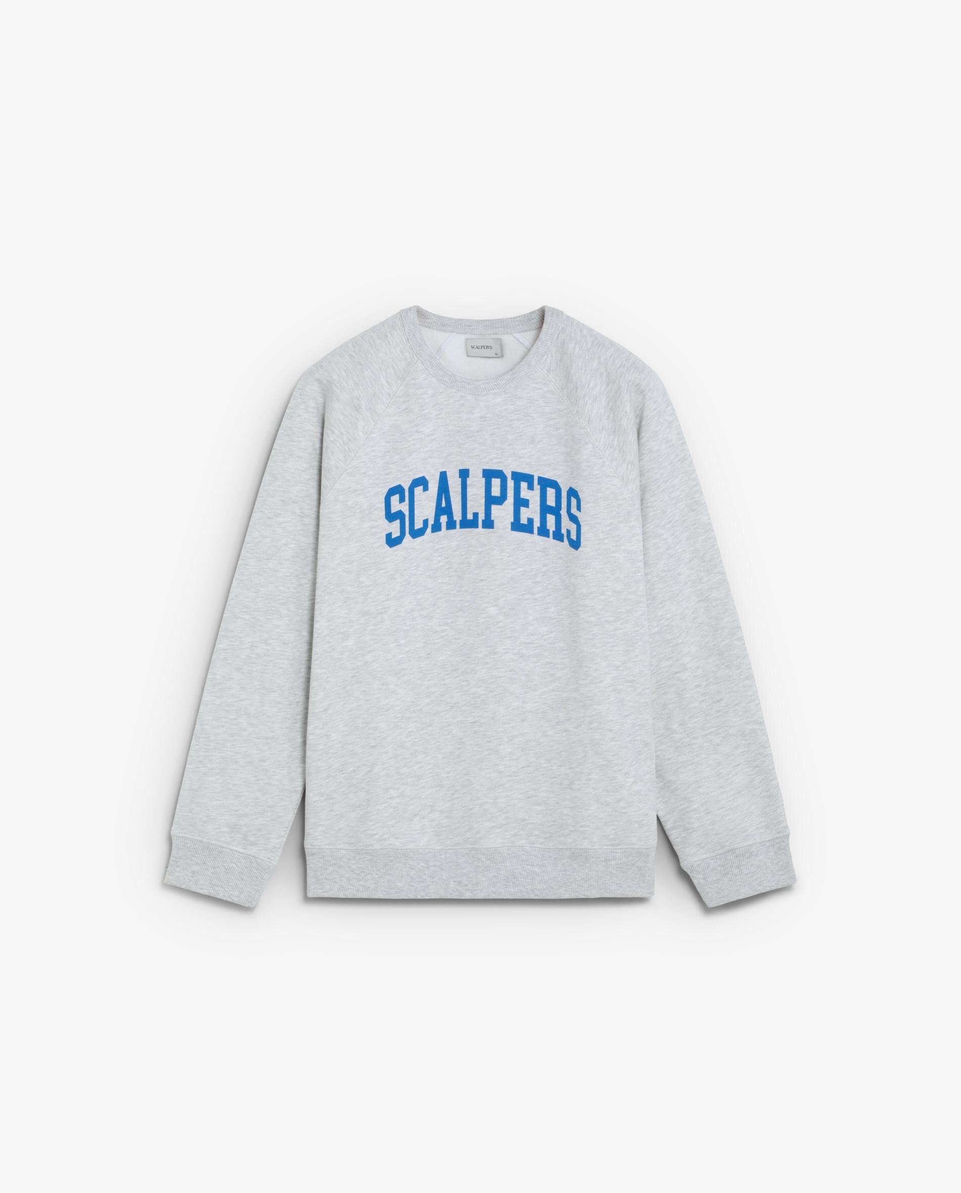 Sweatshirt com Gola Redonda e Logo Frontal Cinzento-claro-6