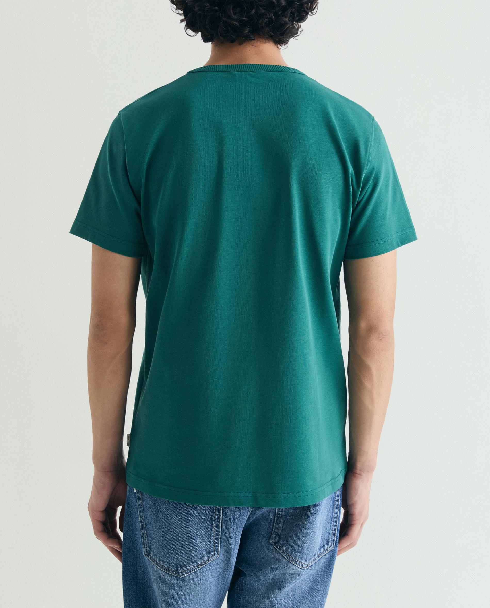 T-shirt de Manga Curta com Costura Decorativa Erva-2