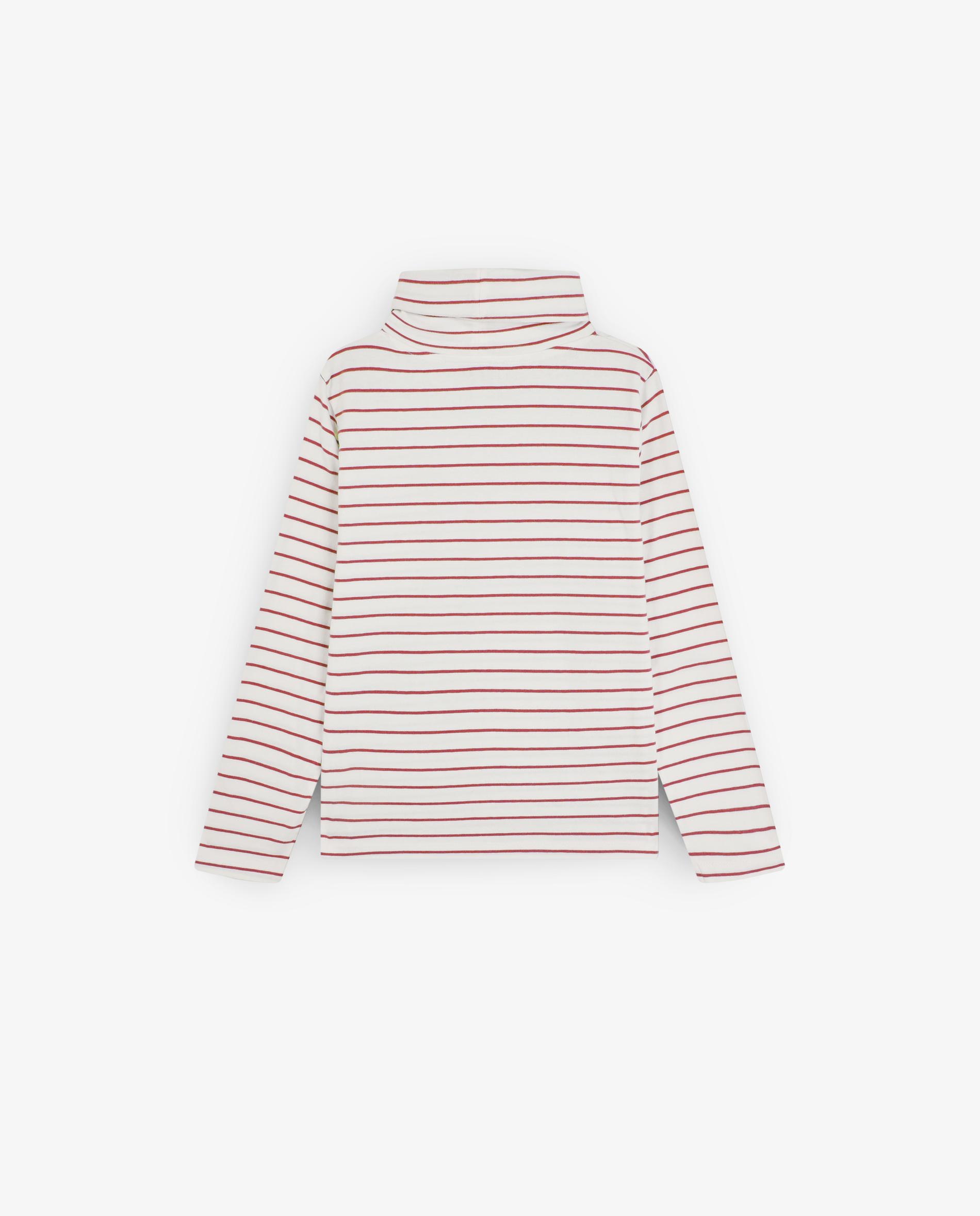 T-shirt Infantil de Manga Comprida com Estampado às Riscas Scalpers Vermelho-6