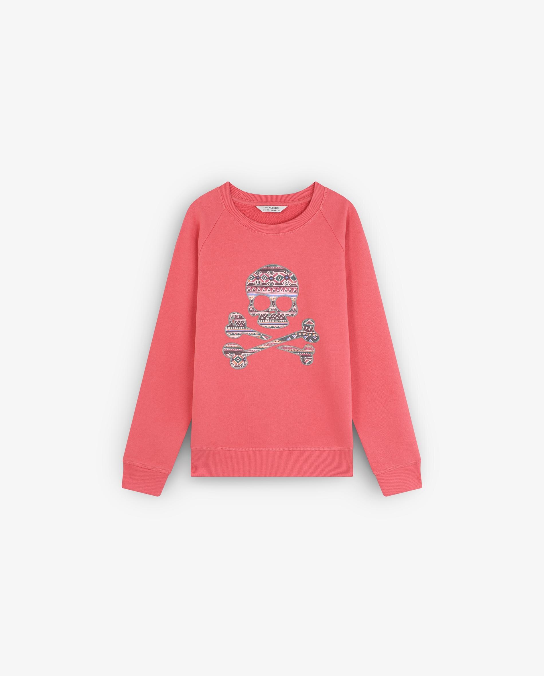 Sweatshirt Infantil de Algodão com Caveira Scalpers Morango-4