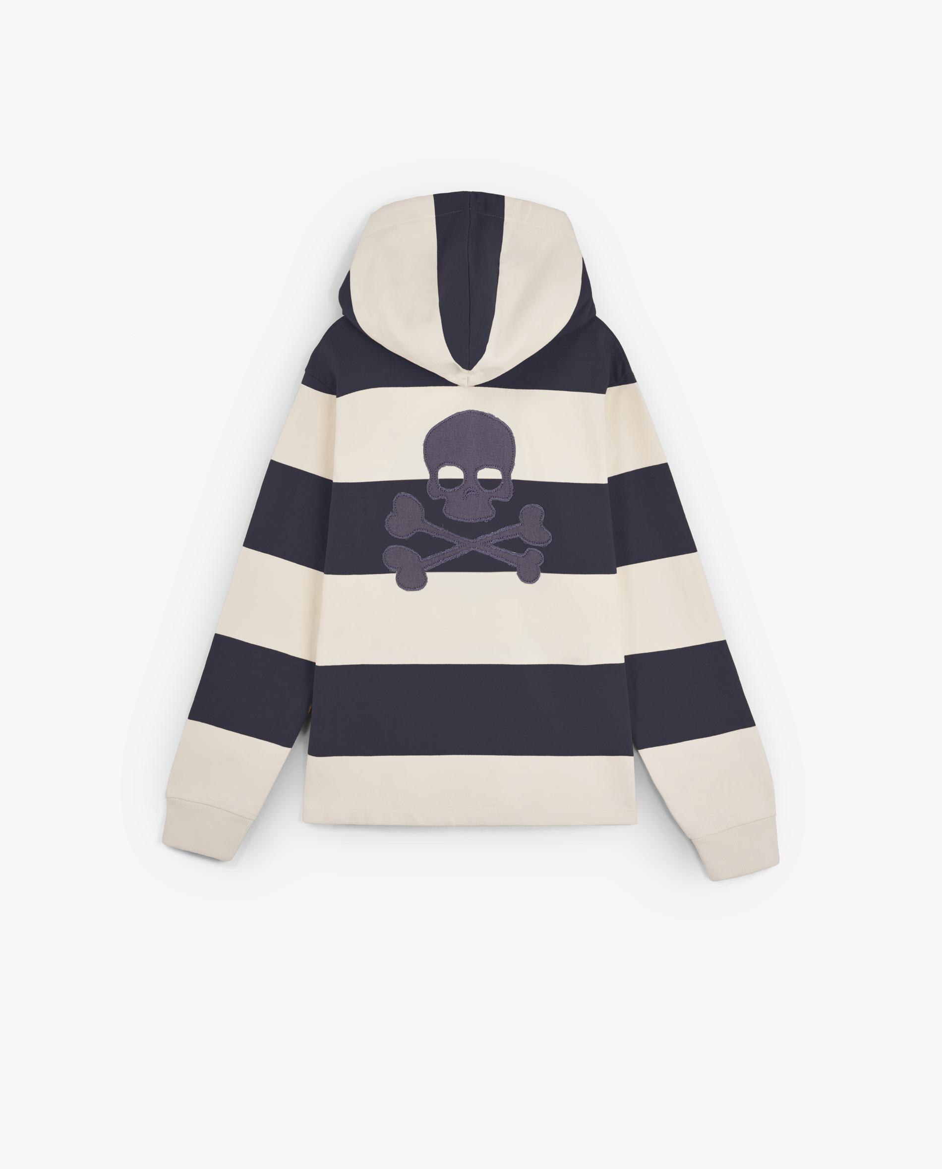 Sweatshirt Infantil com Capuz Ajustável e Estampado às Riscas Scalpers Azul-7