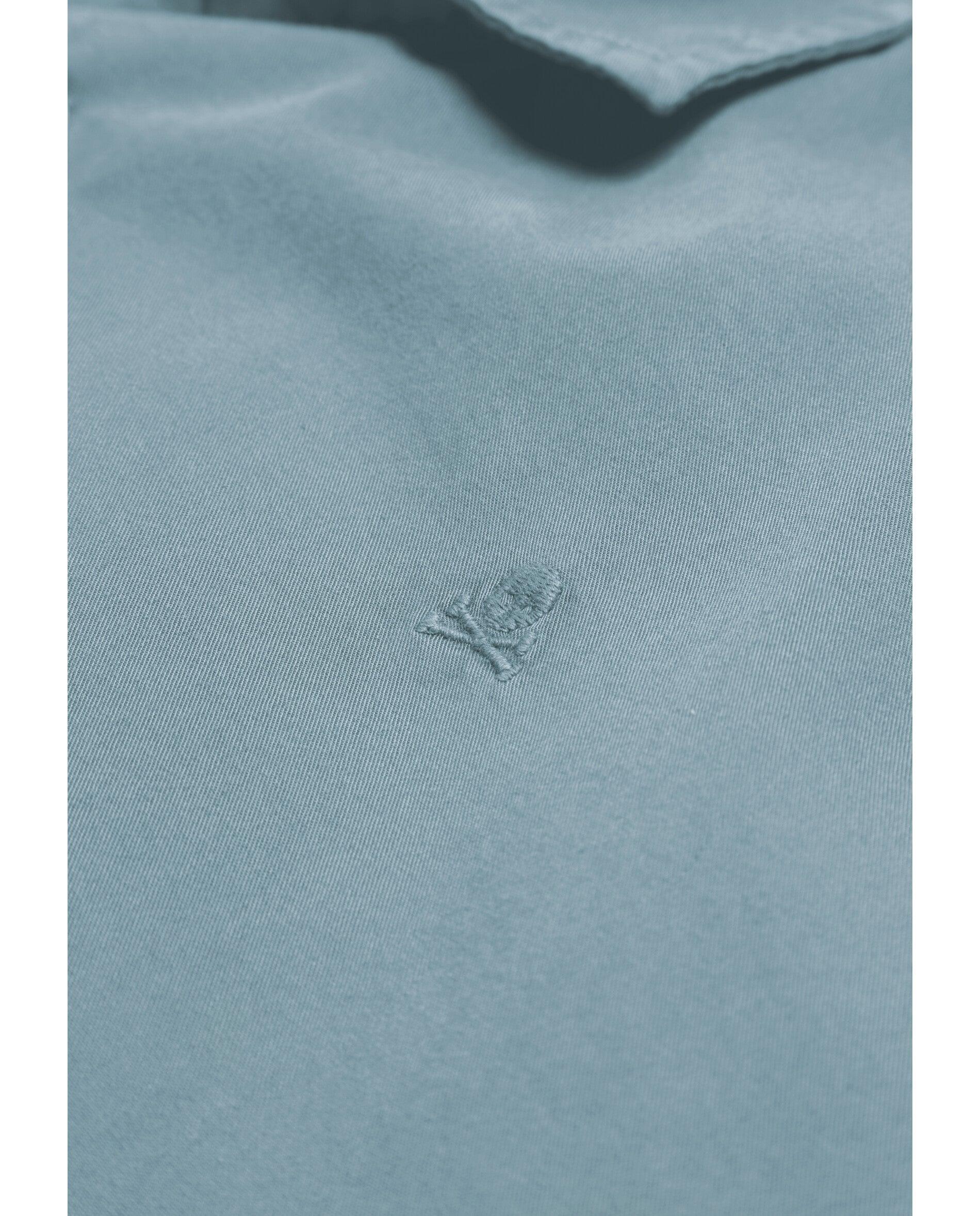 Camisa Regular Fit Lisa Azul-acinzentado-4