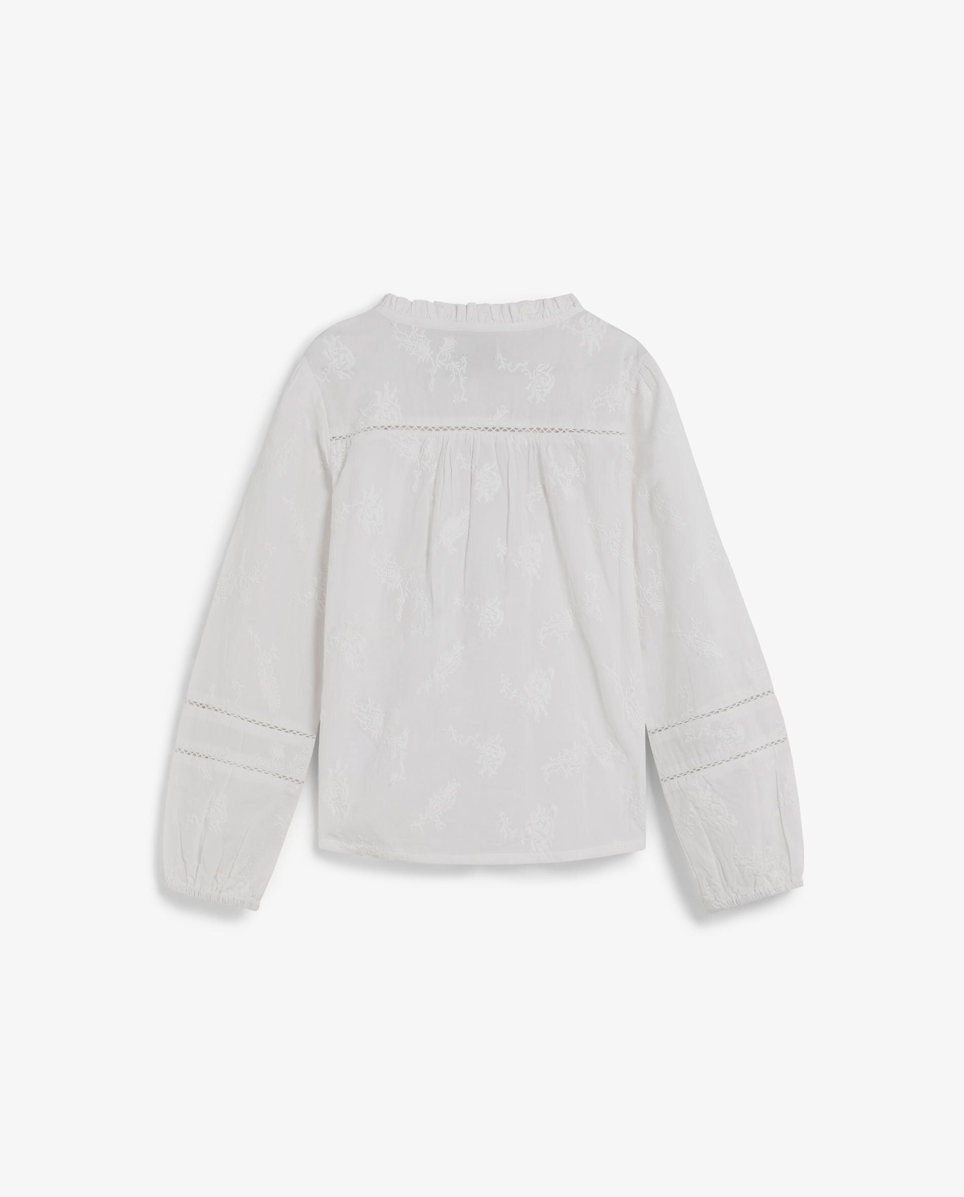 Blusa Infantil Bordada de Manga Comprida Scalpers Branco-7