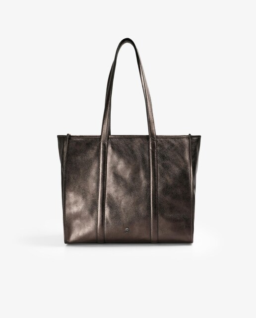 Imagem 0 de Mala de Ombro Shopper com Alças Compridas e Logo Gravado na Parte Frontal