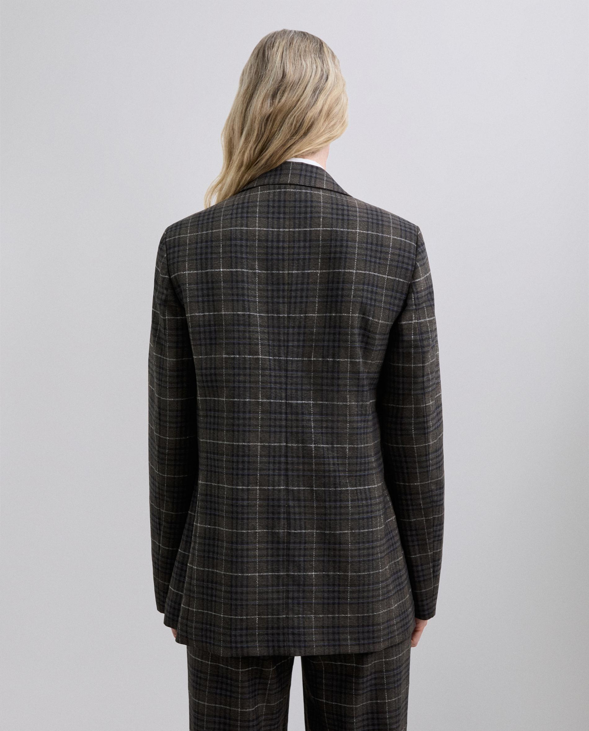 Blazer aos Quadrados com Lapela Multicolor-3