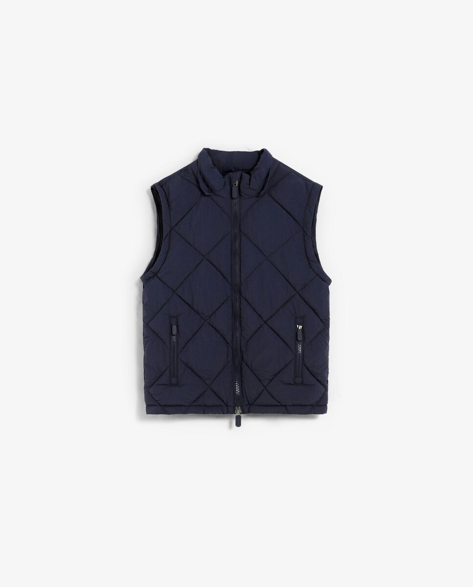 Blusão Infantil com Capuz e Manga Comprida Desmontável Azul-marinho-8