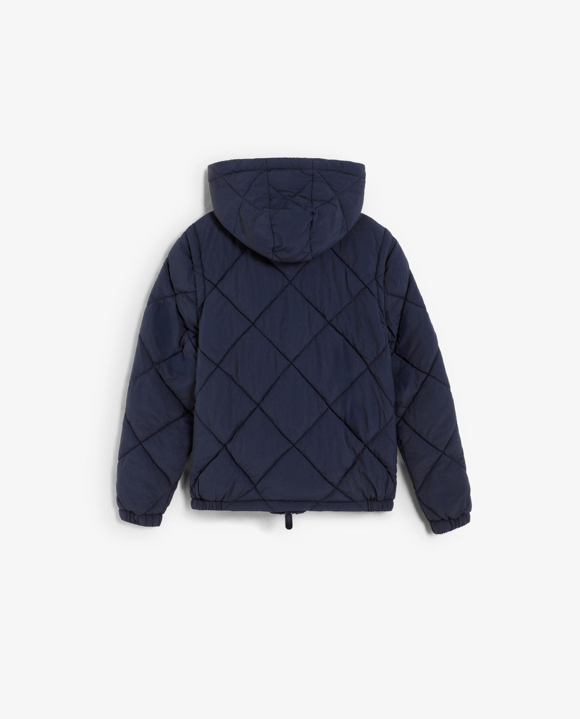 Parka Infantil com Capuz e Manga Comprida Desmontável Azul-marinho-7