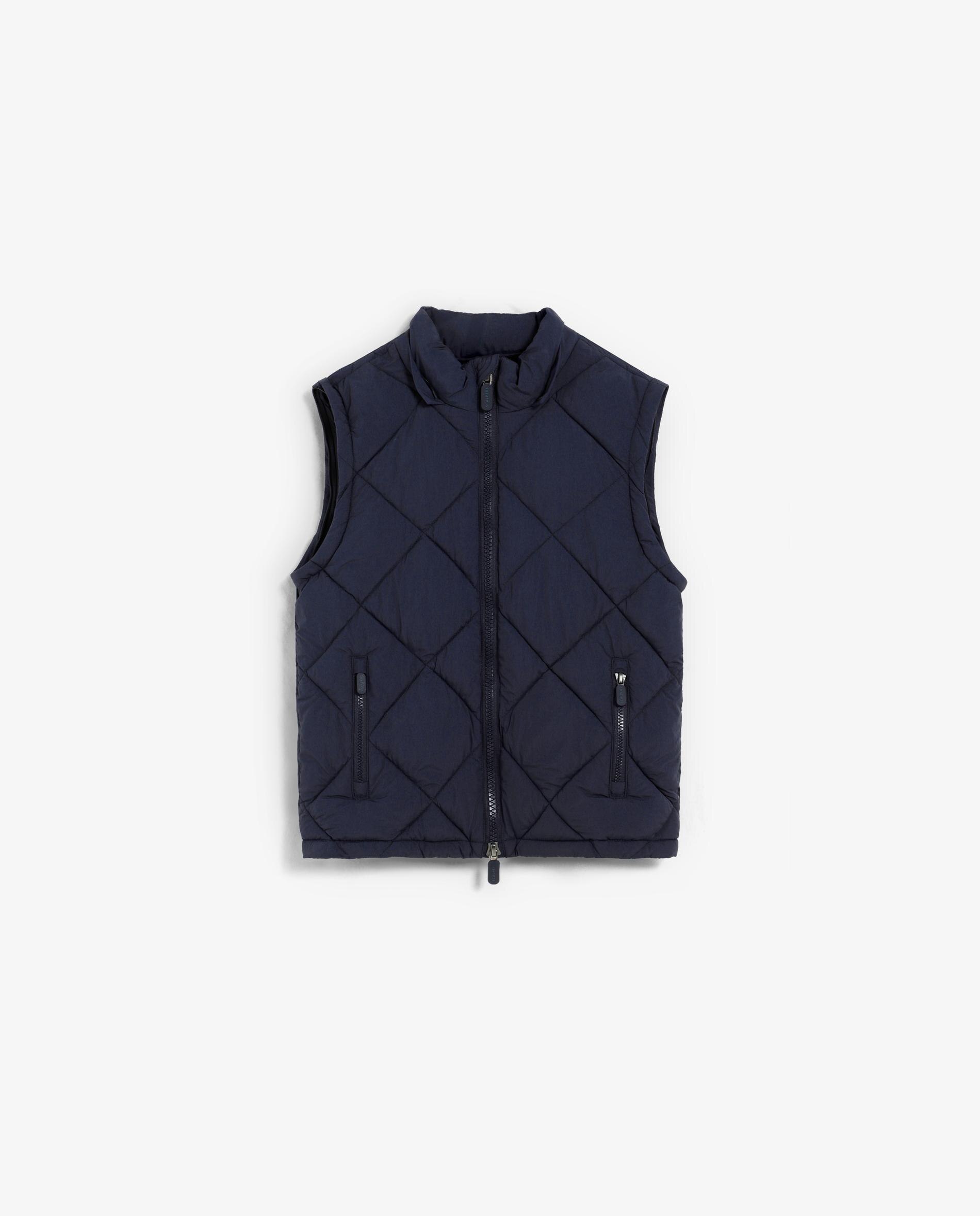 Parka Infantil com Capuz e Manga Comprida Desmontável Azul-marinho-8