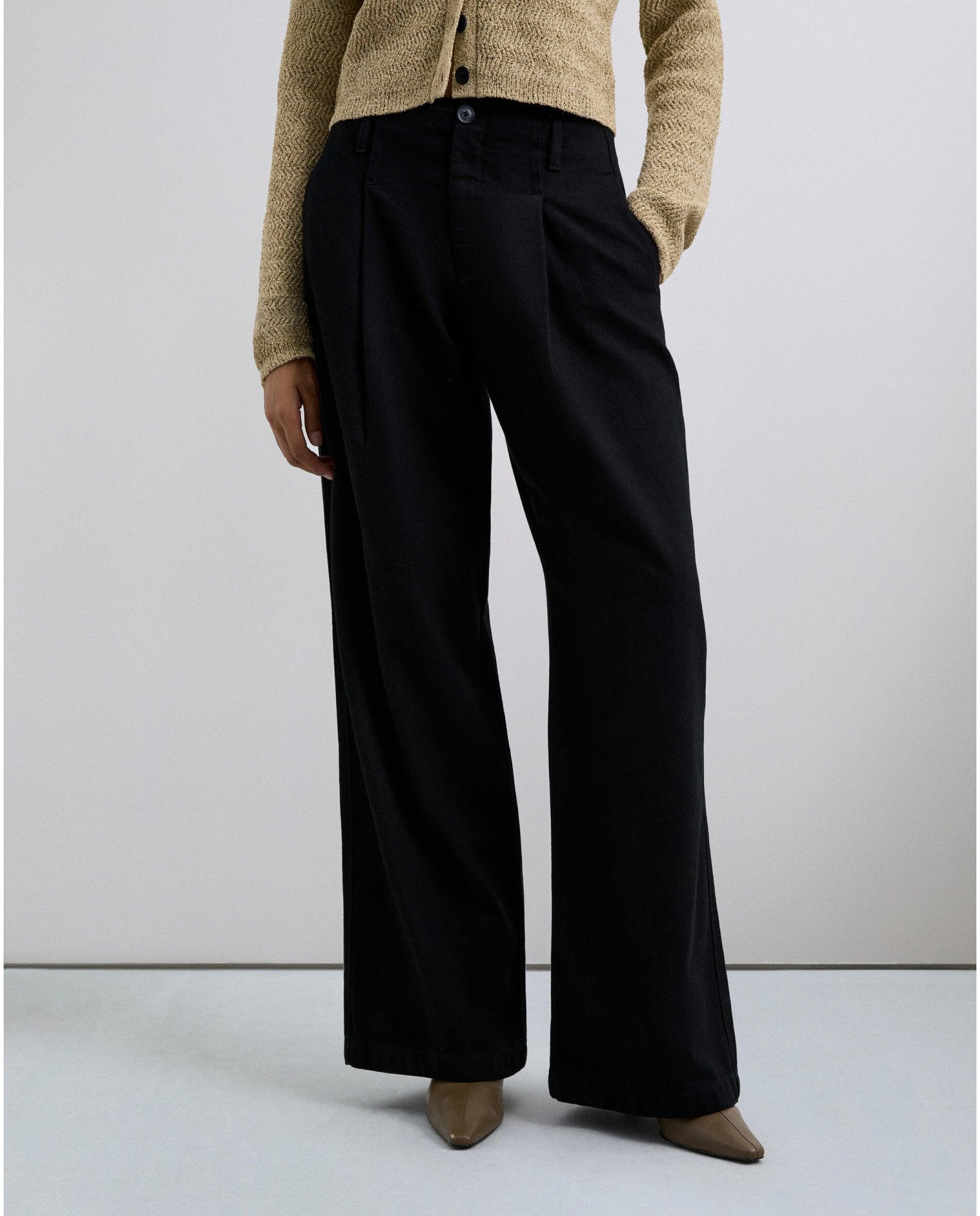 Calças Formais Tipo Calças Chino de Algodão Preto-2