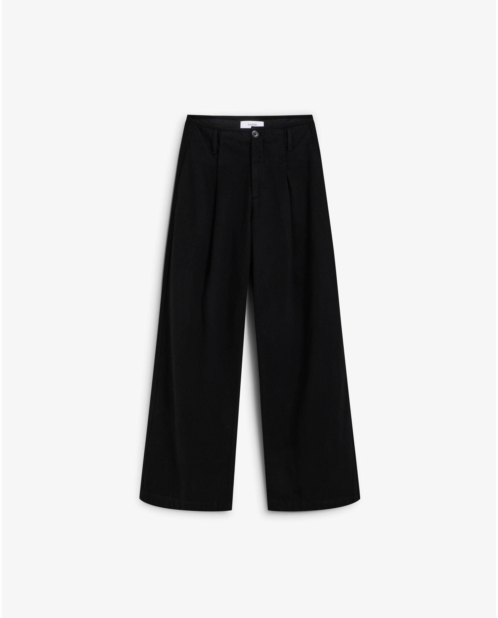 Calças Formais Tipo Calças Chino de Algodão Preto-5