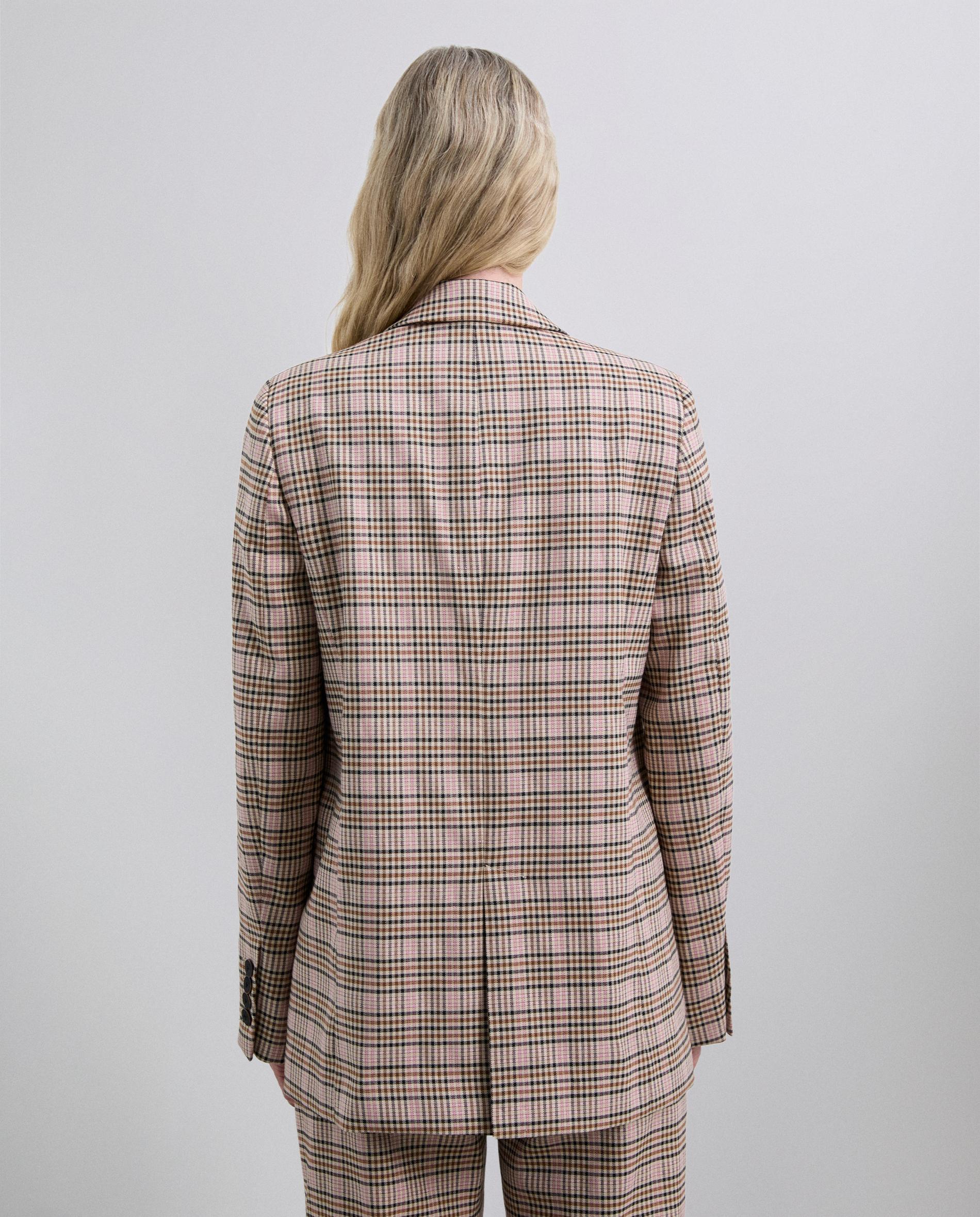 Blazer Aos Quadrados com Fecho Cruzado Rosa-4
