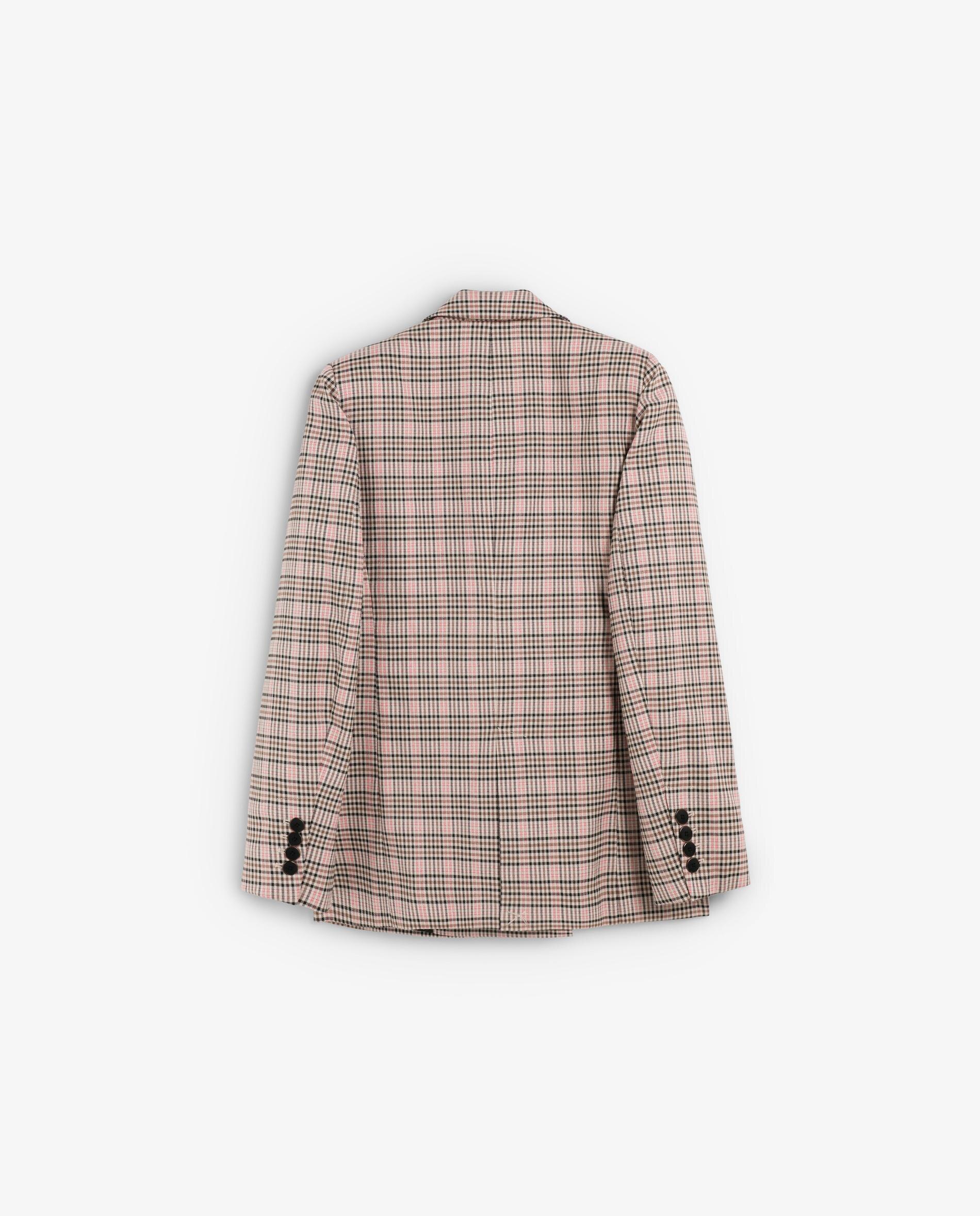 Blazer Aos Quadrados com Fecho Cruzado Rosa-6