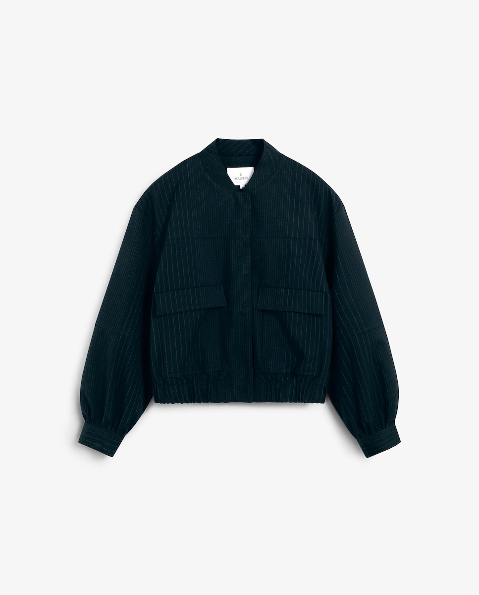 Blusão Bomber com Riscas Diplomáticas Azul-1