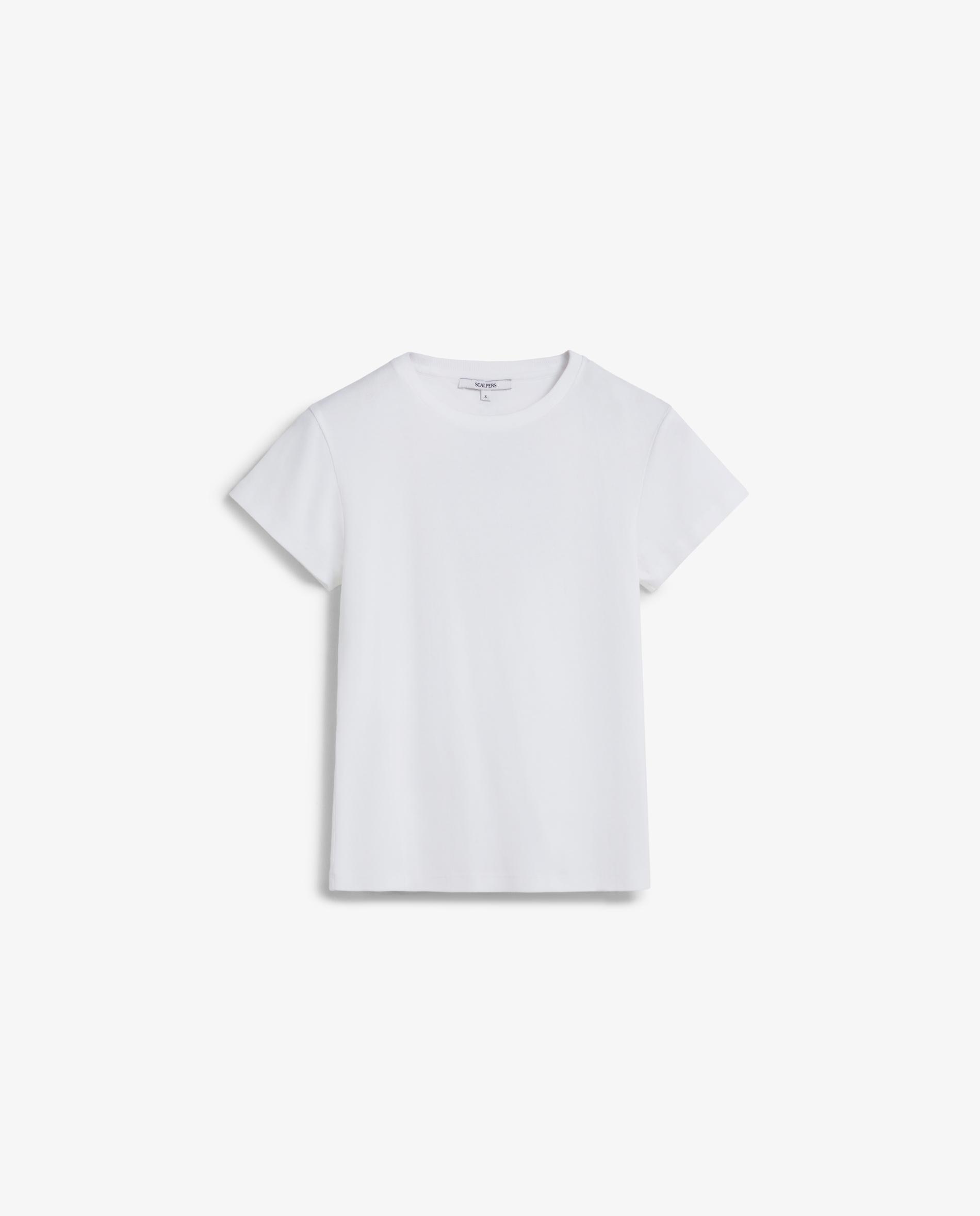 T-shirt de Manga Curta com Pedraria nas Costas Branco-5