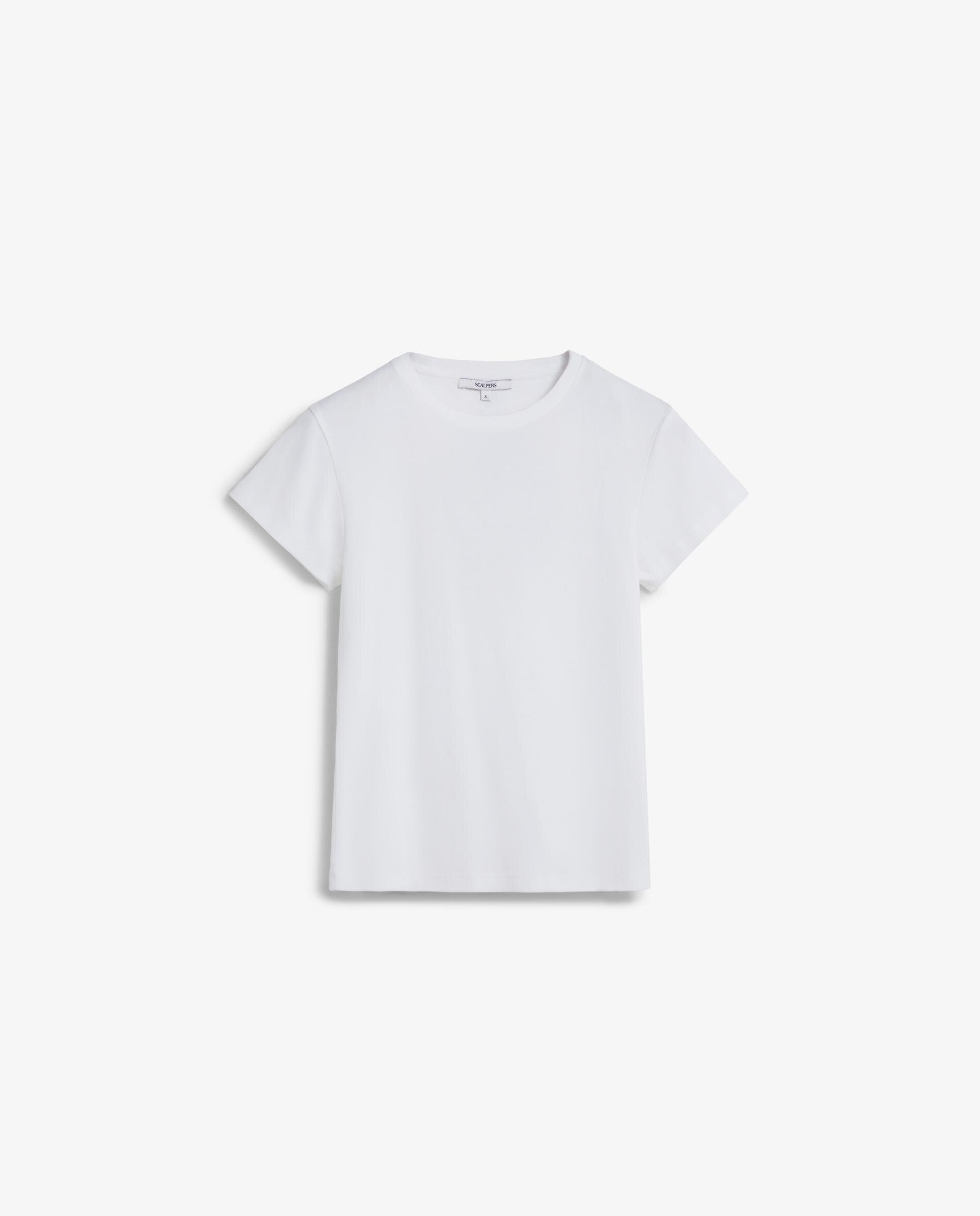 T-shirt de Manga Curta com Pedraria nas Costas Branco-5