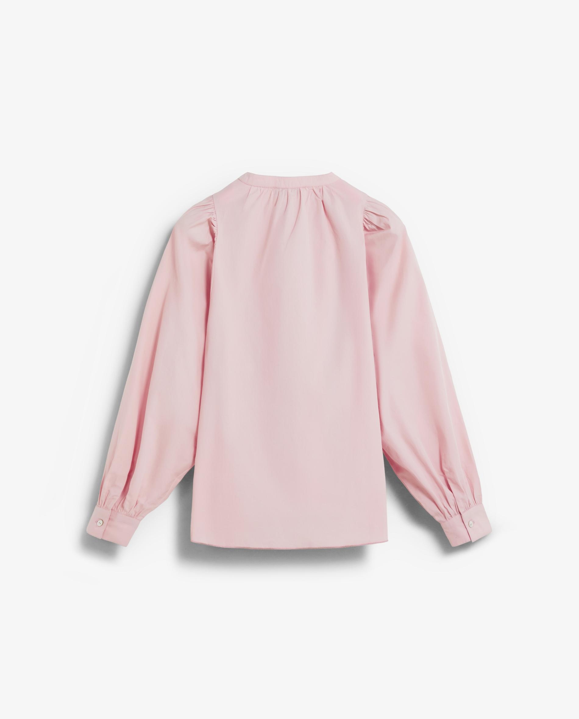 Camisa de Manga Comprida e Gola Redonda Rosa-claro-6
