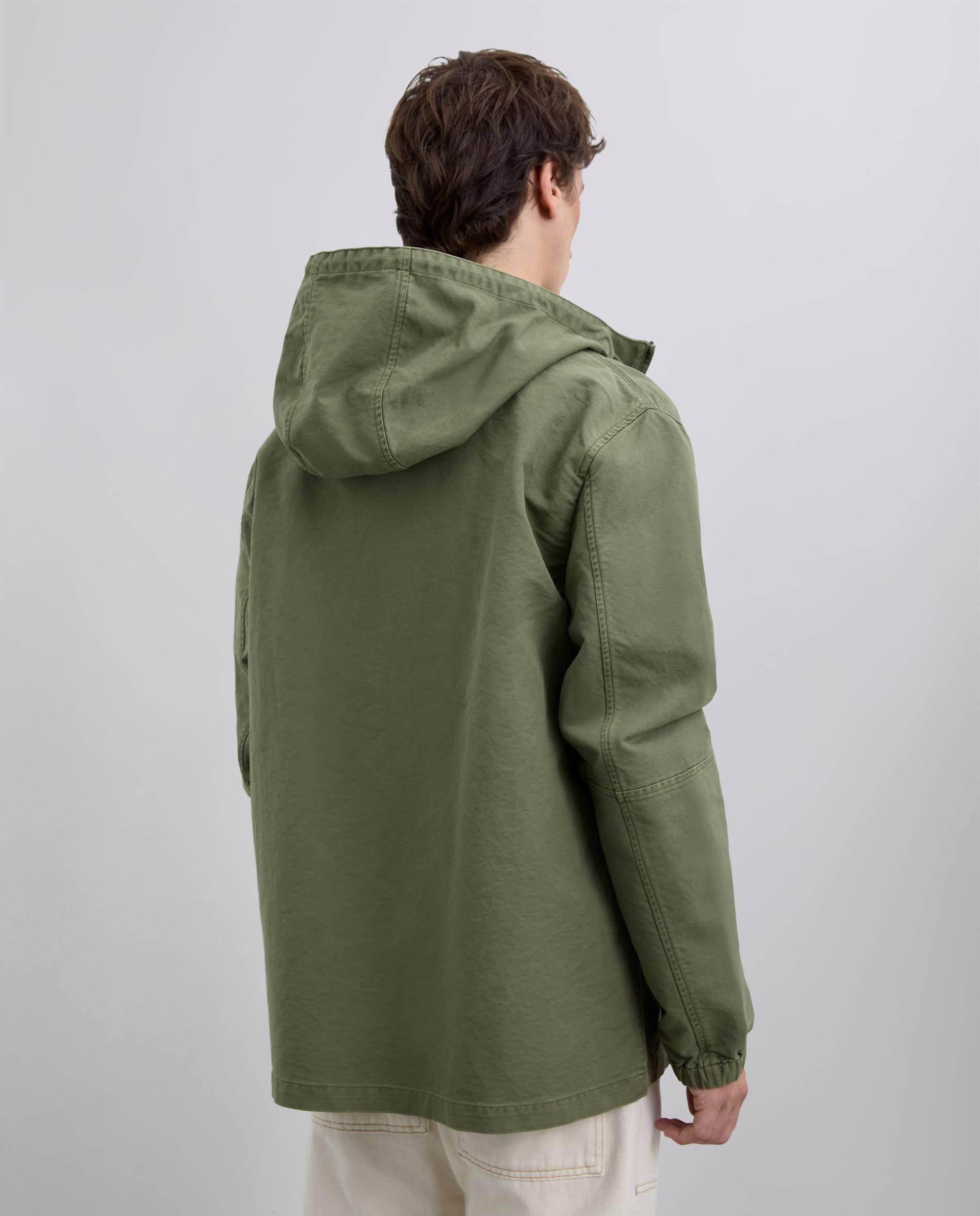 Parka com Capuz e Fecho Zip Caqui-2