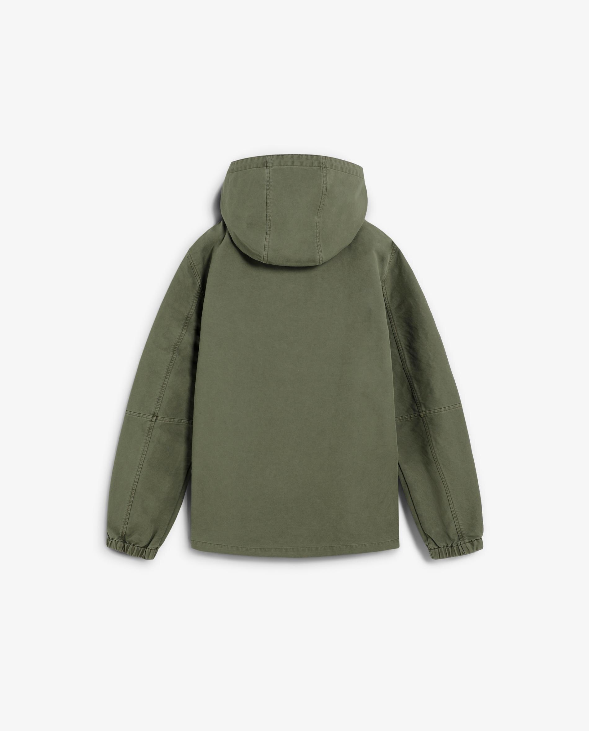 Parka com Capuz e Fecho Zip Caqui-6