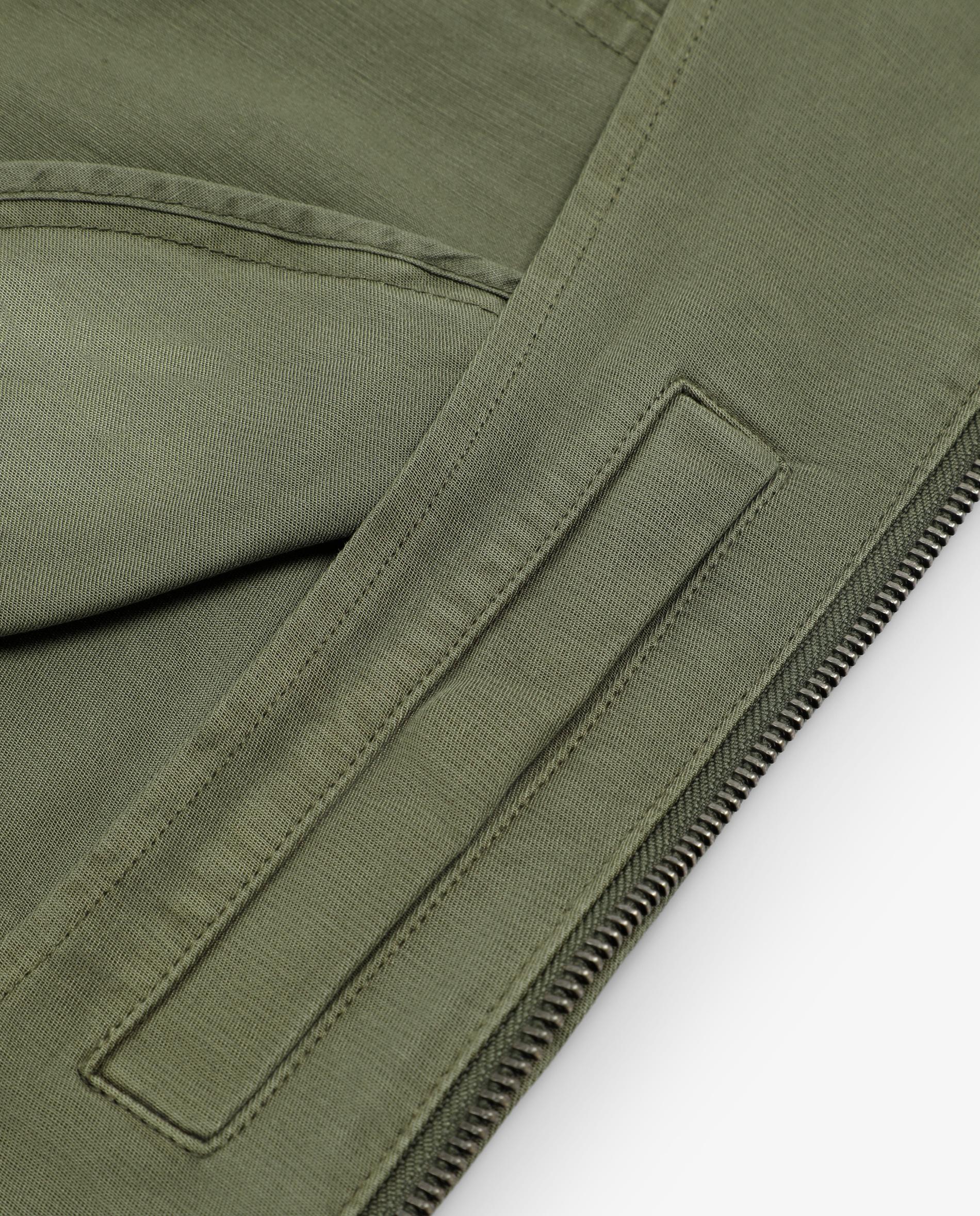 Parka com Capuz e Fecho Zip Caqui-8