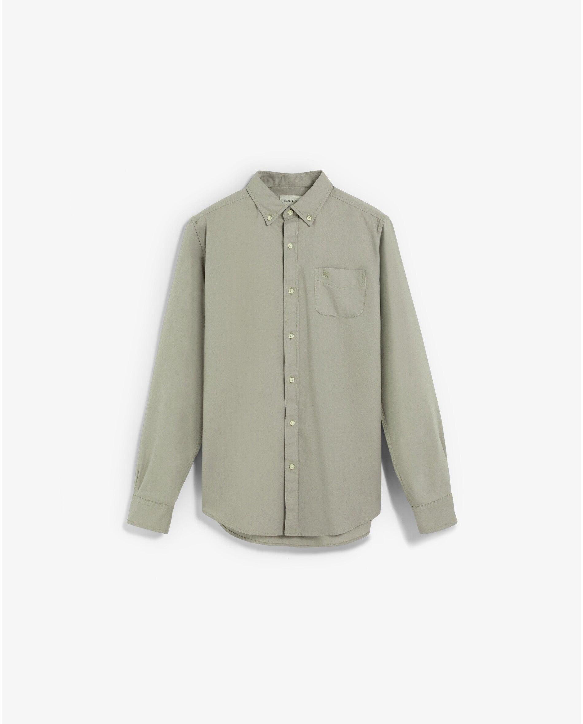 Camisa Oxford Regular Caqui-1