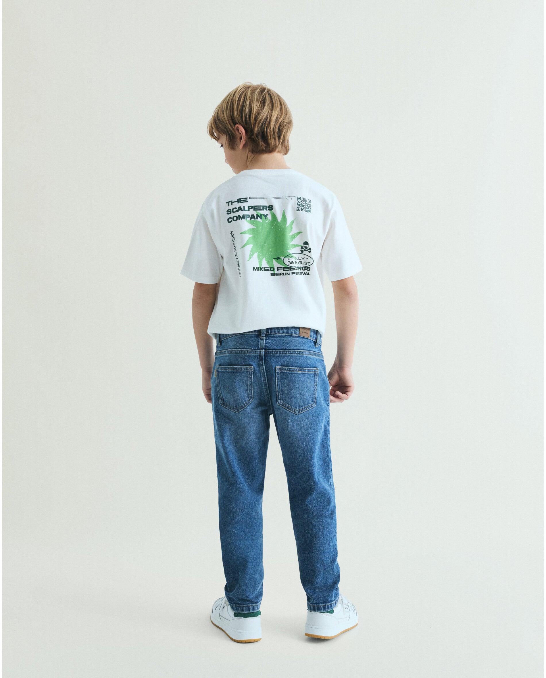 Jeans Regular Fit Ligeiramente Elásticos Infantil Azul-índigo-3