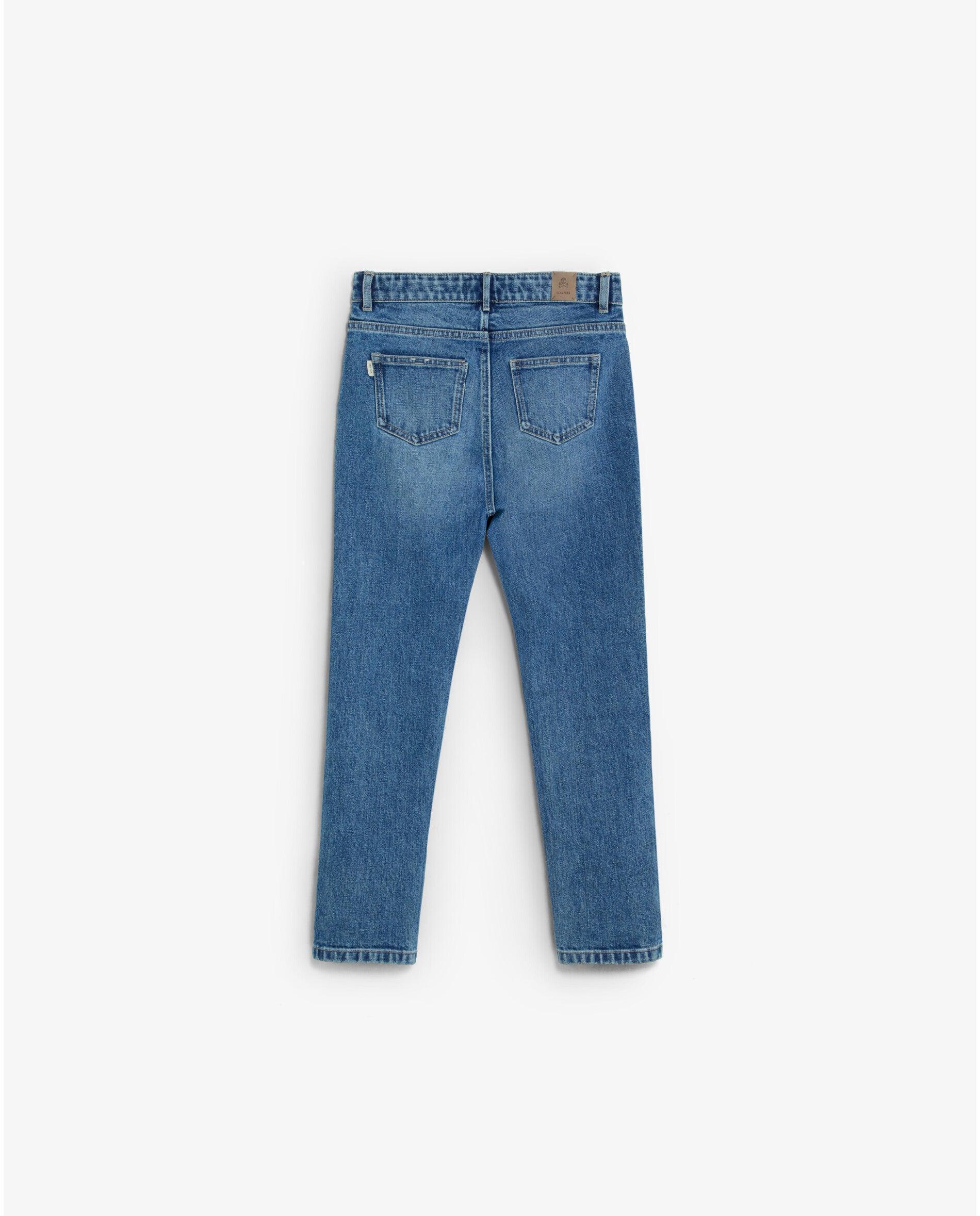 Jeans Regular Fit Ligeiramente Elásticos Infantil Azul-índigo-6