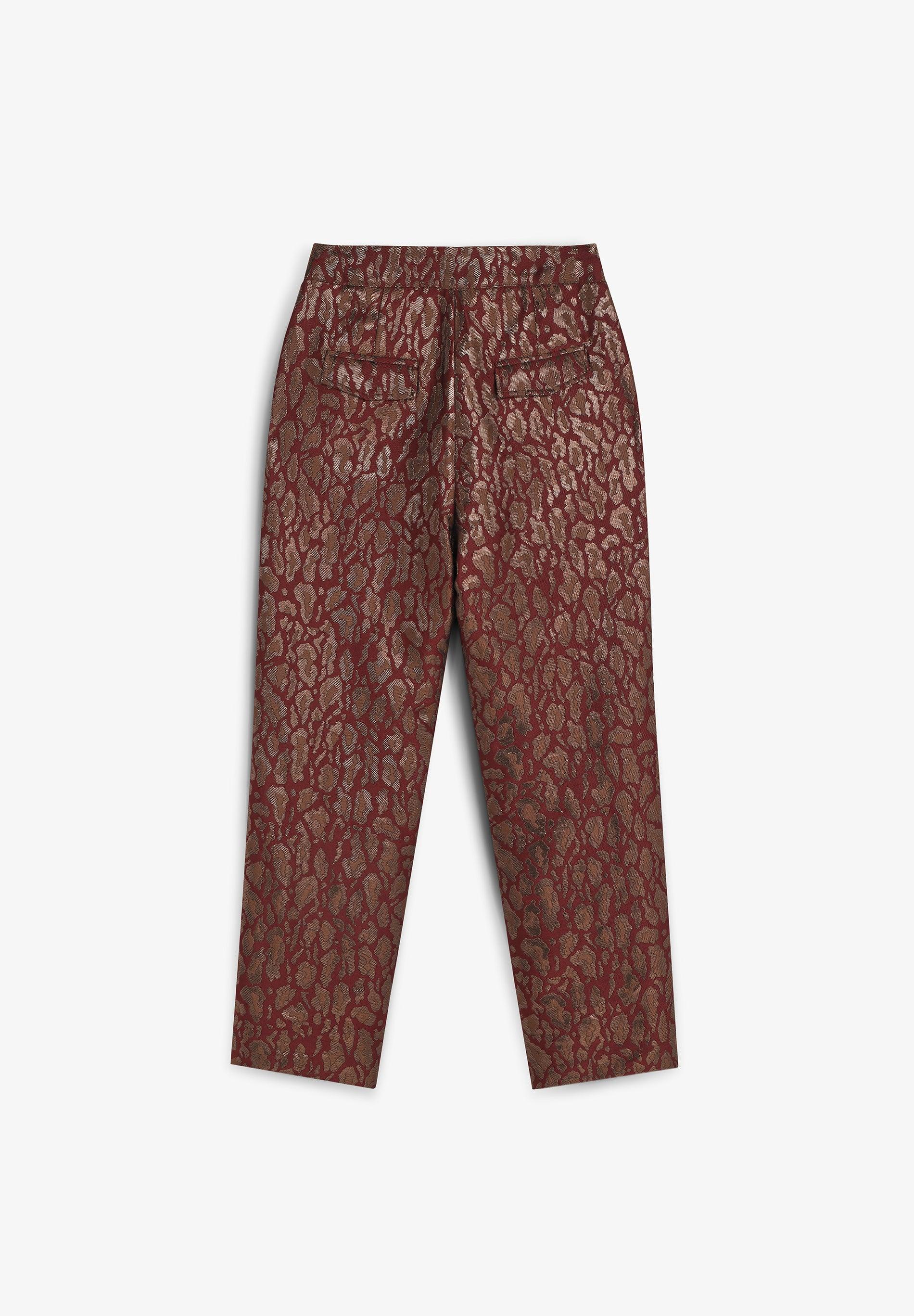 Calças de Corte a Direito com Fecho Frontal de Botão e Fecho Zip Multicolor-4