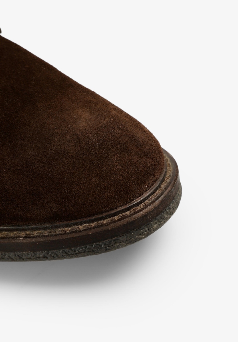 Botas em Pele com Atacadores Castanho-escuro-4