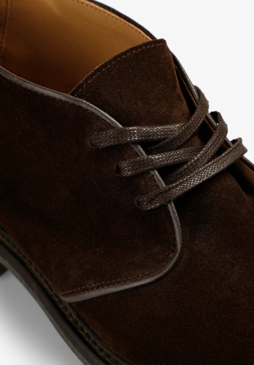 Botas em Pele com Atacadores Castanho-escuro-5