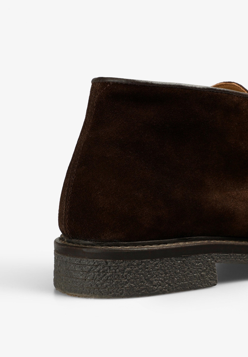 Botas em Pele com Atacadores Castanho-escuro-8