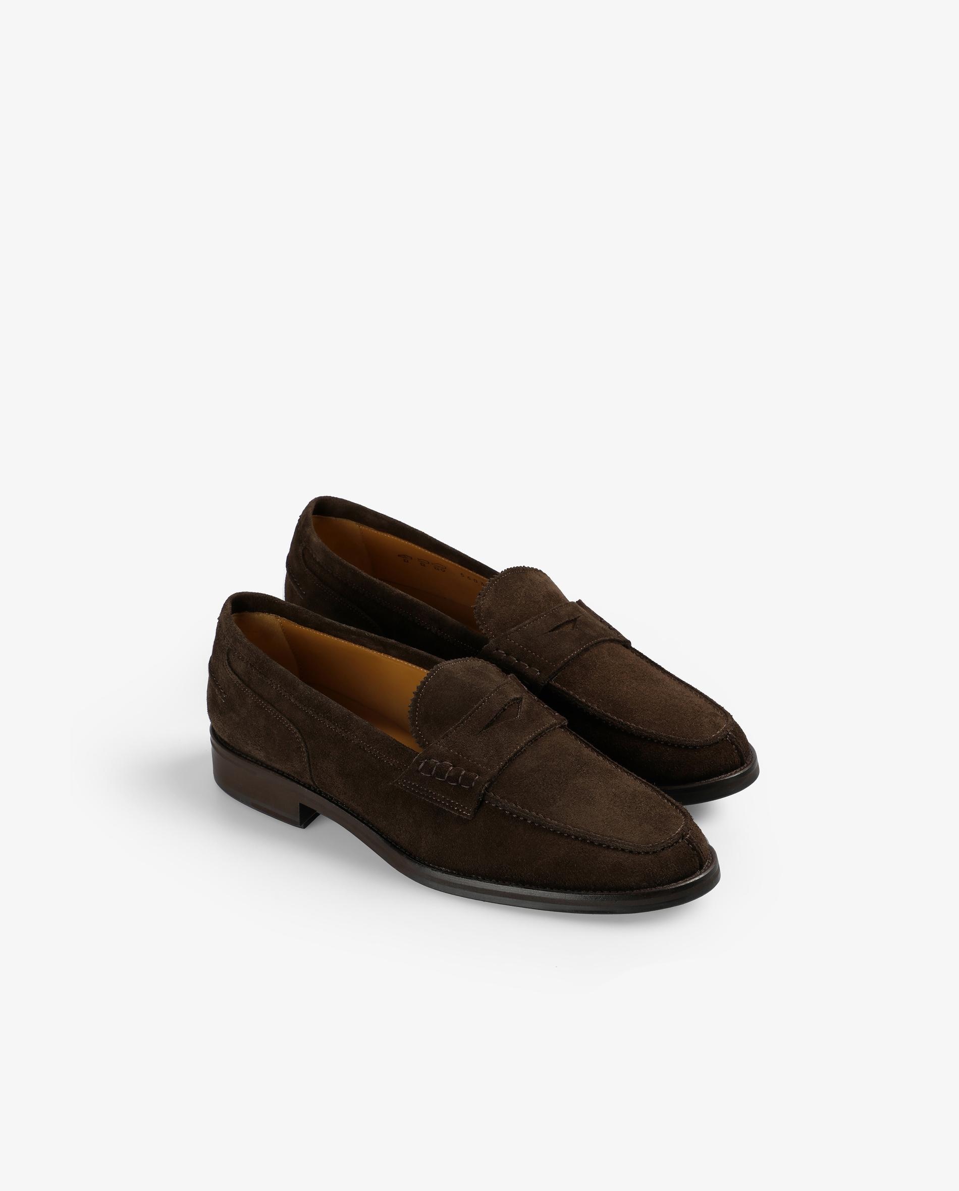 Mocassins em Pele de Camurça com Travessão Castanho-escuro-2