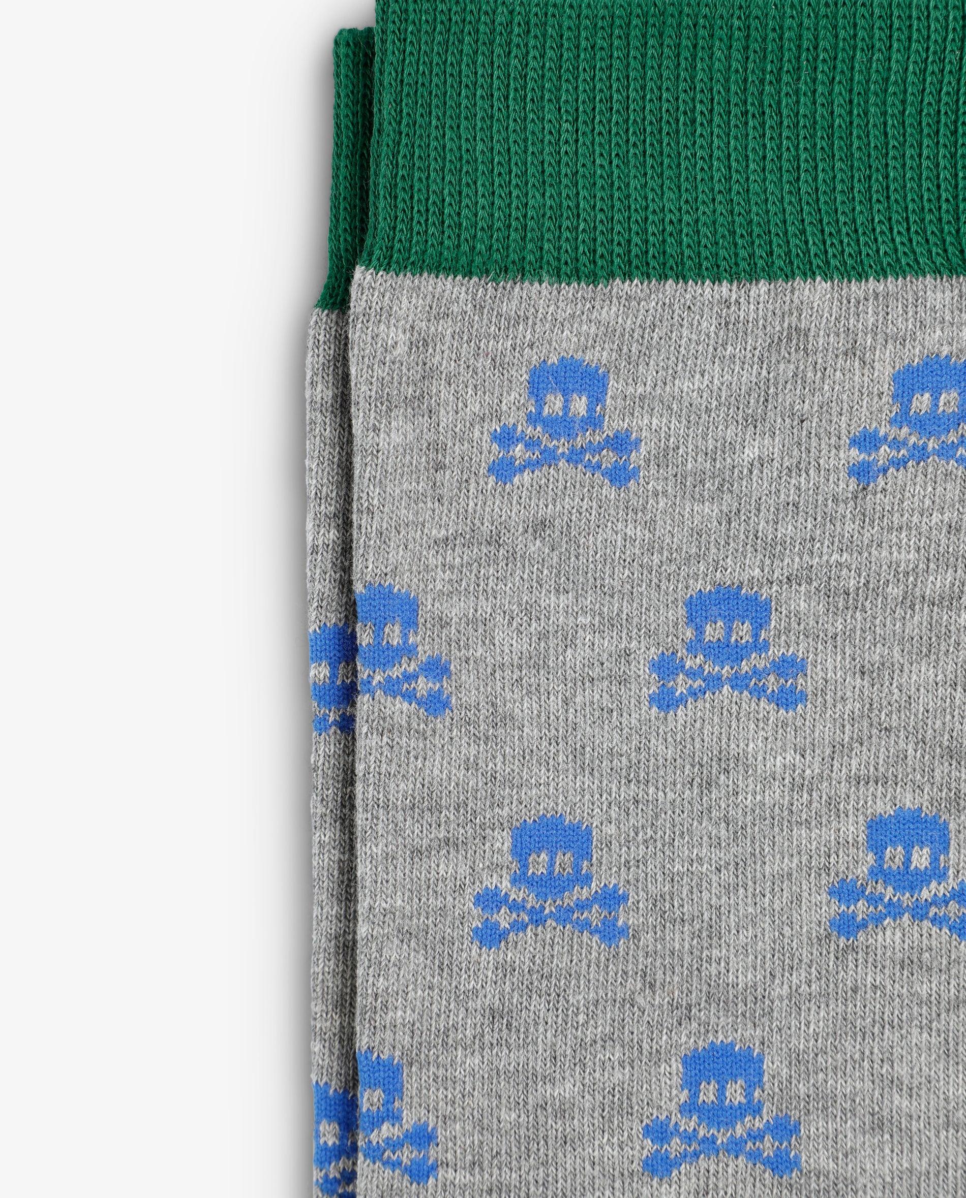 Meias Altas Infantil com Estampado de Caveiras Scalpers Cinzento-2