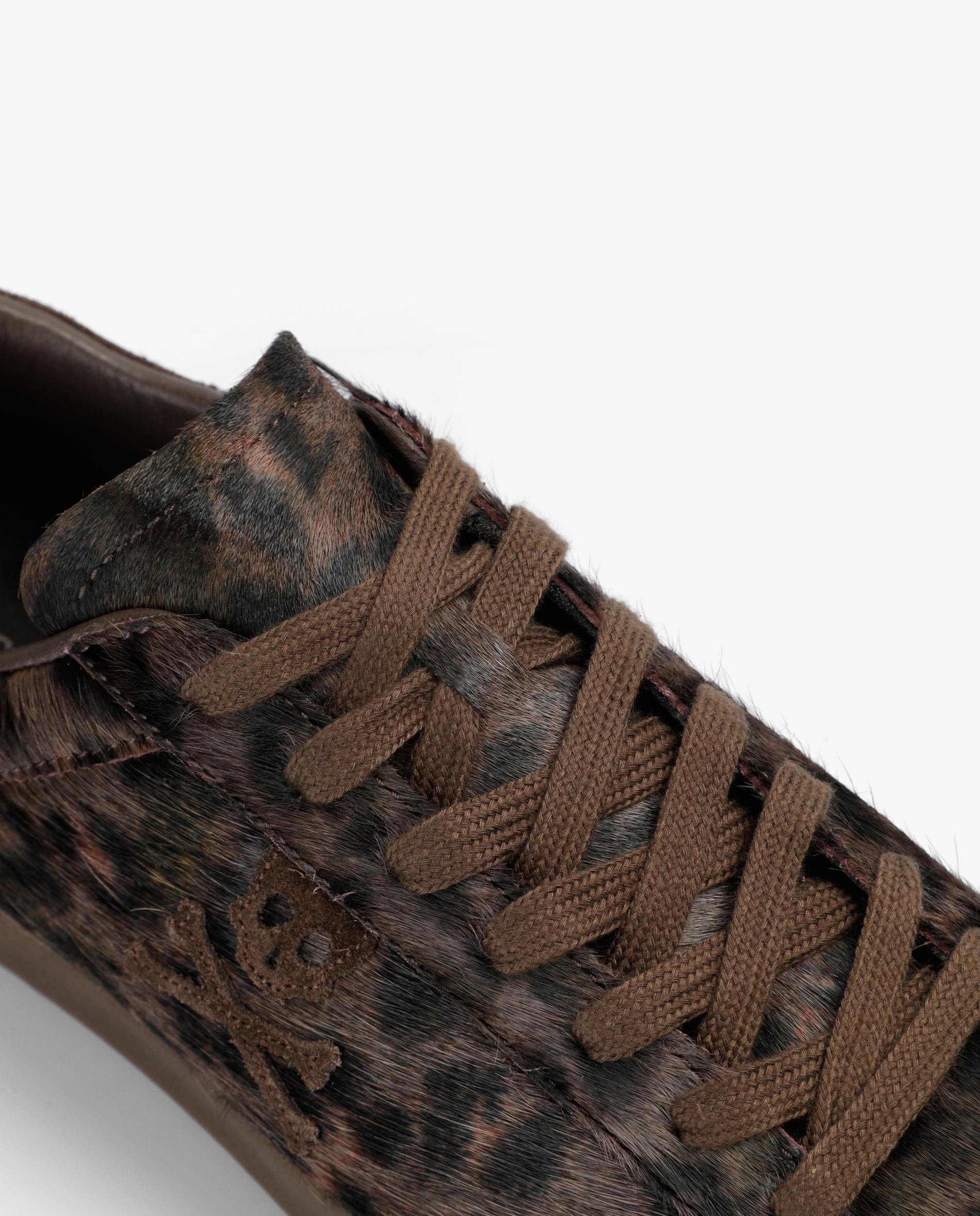 Sapatilhas de Estilo Retro em Pele Animal Print com Acabamento em Pelo Multicolor-6
